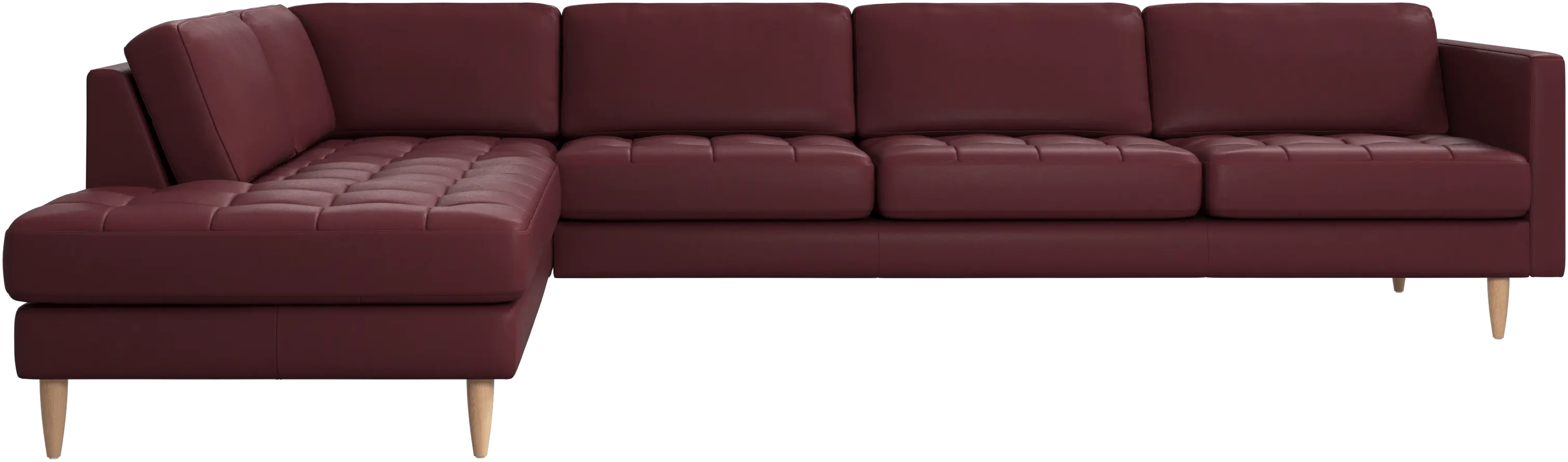 Osaka corner sofa with lounging unit, tufted seat