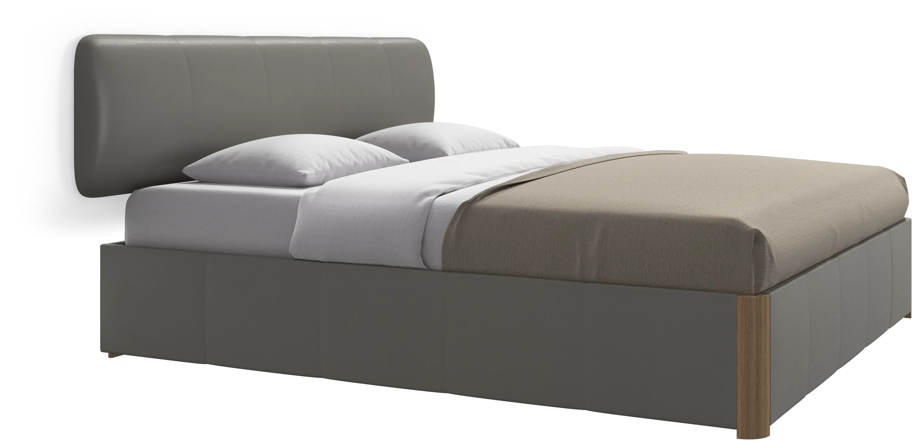 Element bed, wall-mounted headboard, with slats and storage solution, excl. mattress