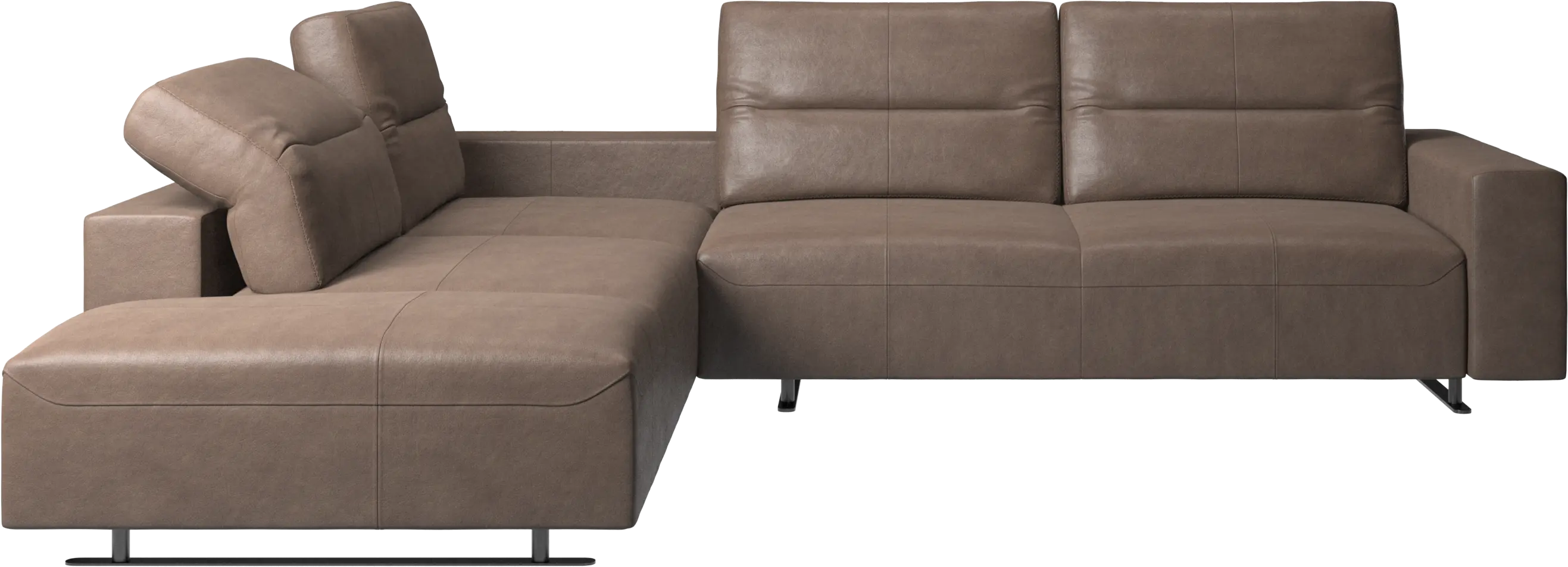 Hampton corner sofa with adjustable back and storage on right side