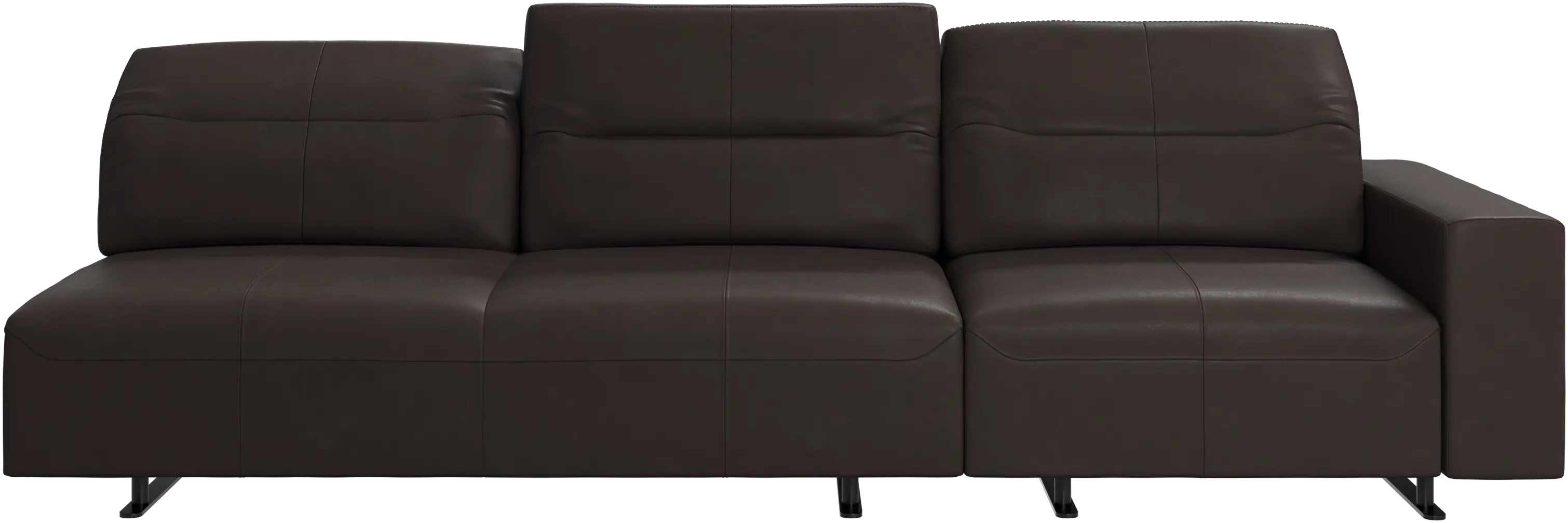 Hampton sofa with adjustable back and storage on the right side