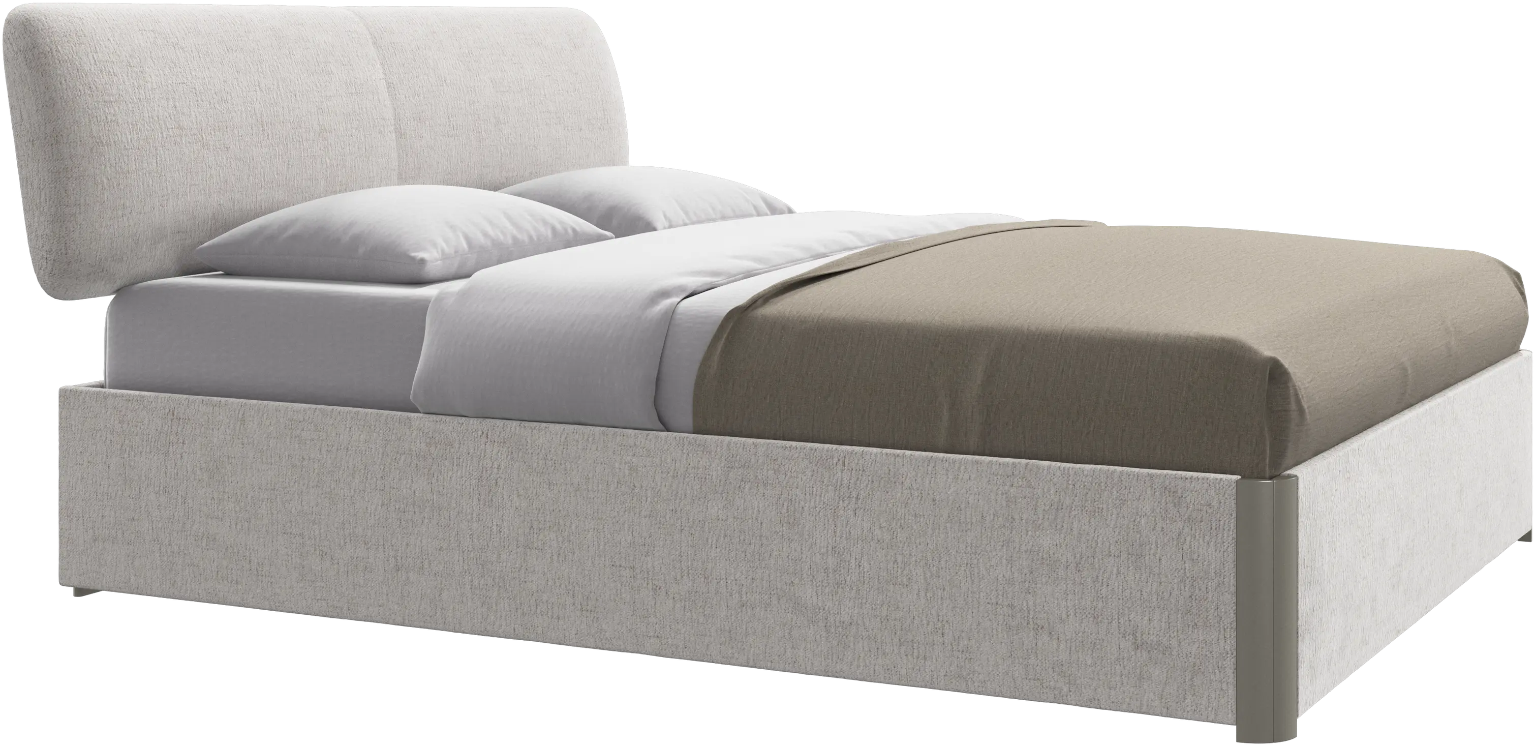 Element bed, bed-mounted headboard, with slats and storage solution, excl. mattress