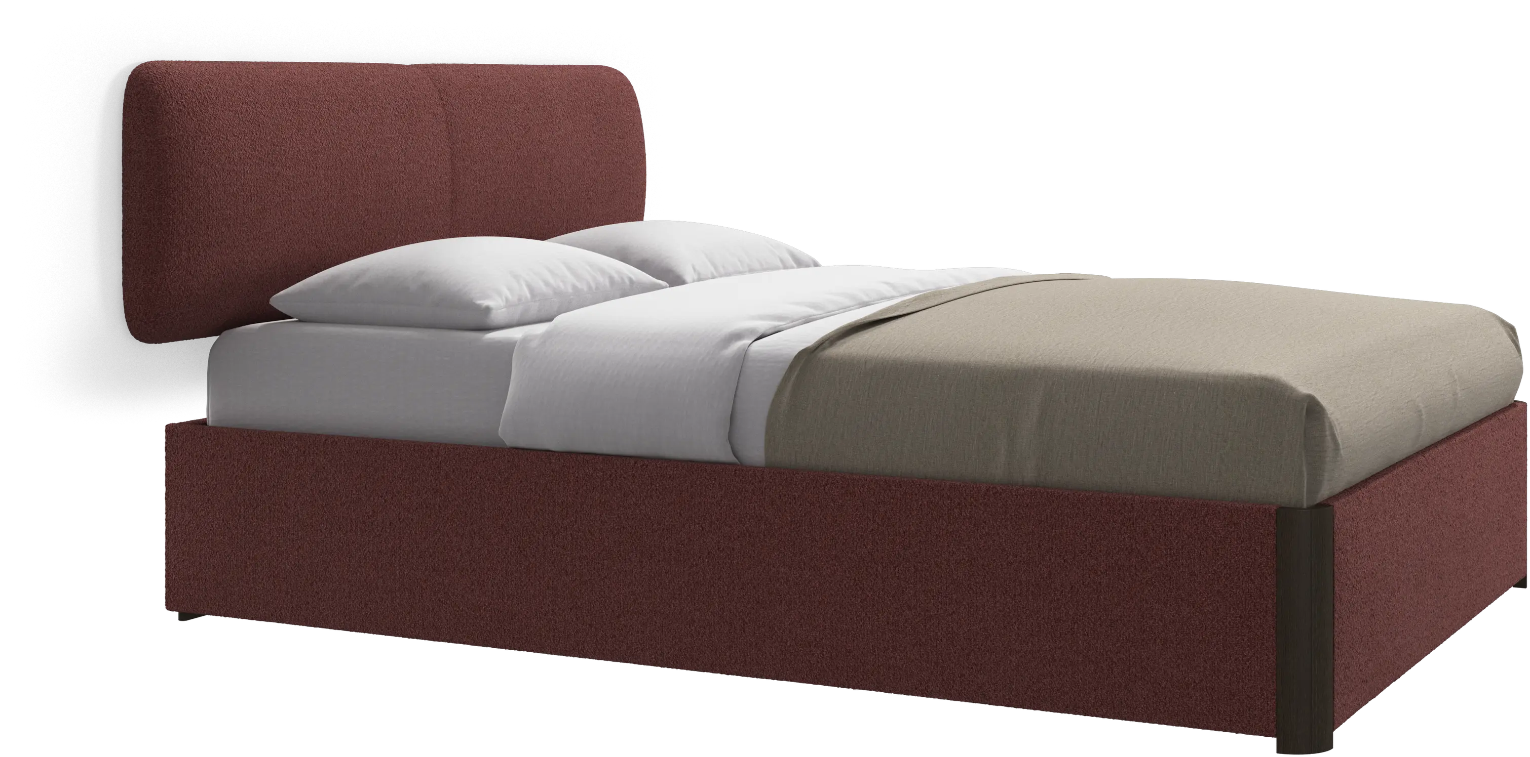 Element lit, tête de lit murale, avec lattes et solution de stockage, excl. matelas