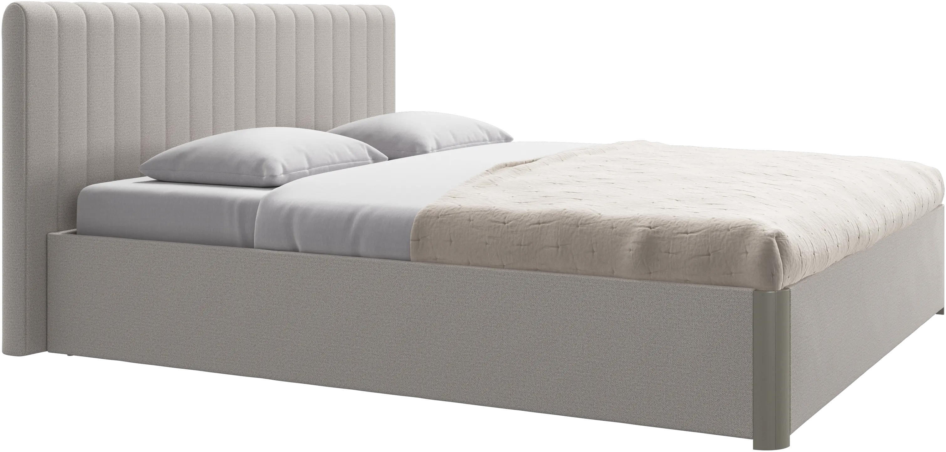 Element bed, bed-mounted headboard, with slats and storage solution, excl. mattress