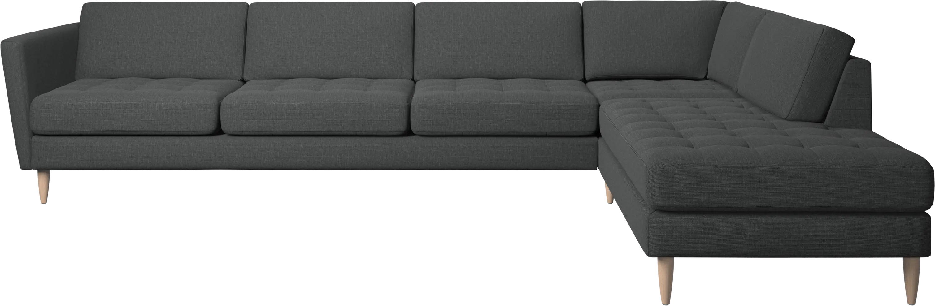 Osaka corner sofa with lounging unit, tufted seat