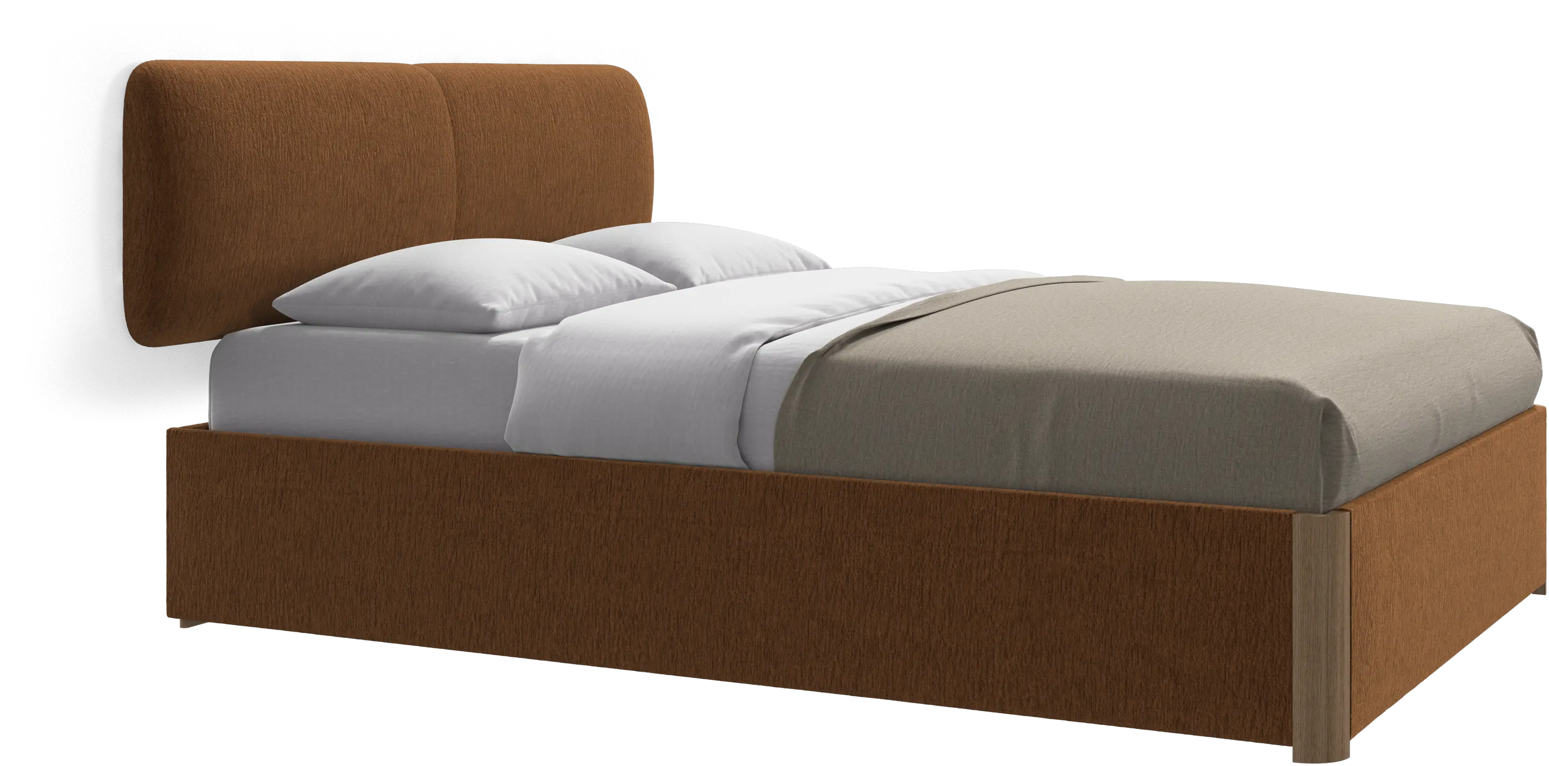 Element bed, wall-mounted headboard, with slats and storage solution, excl. mattress