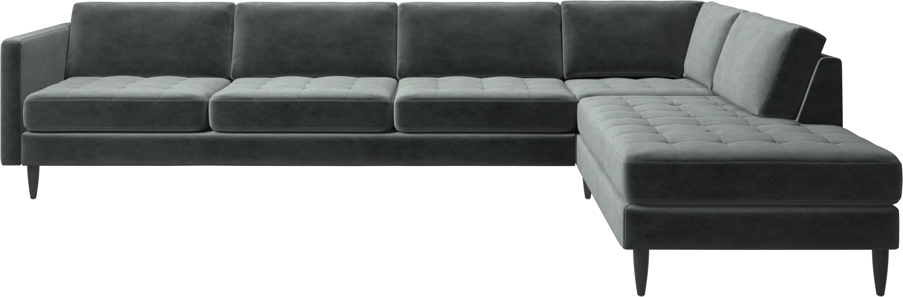 Osaka corner sofa with lounging unit, tufted seat