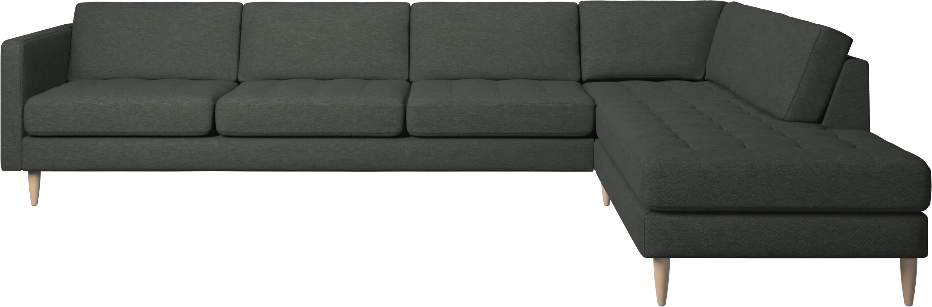 Osaka corner sofa with lounging unit, tufted seat