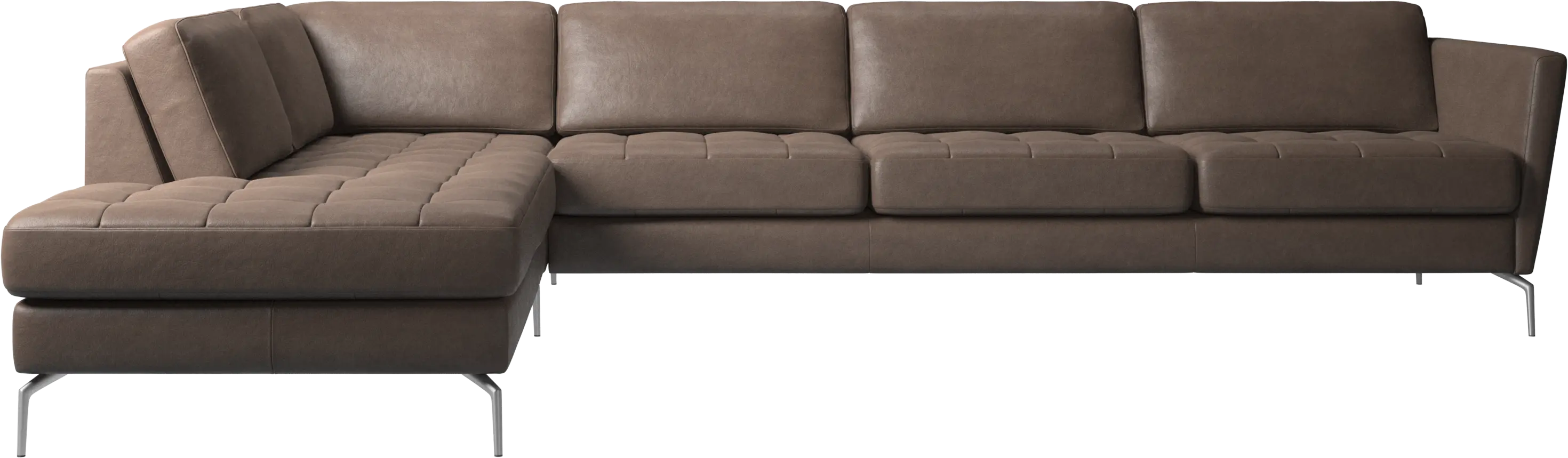 Osaka corner sofa with lounging unit, tufted seat