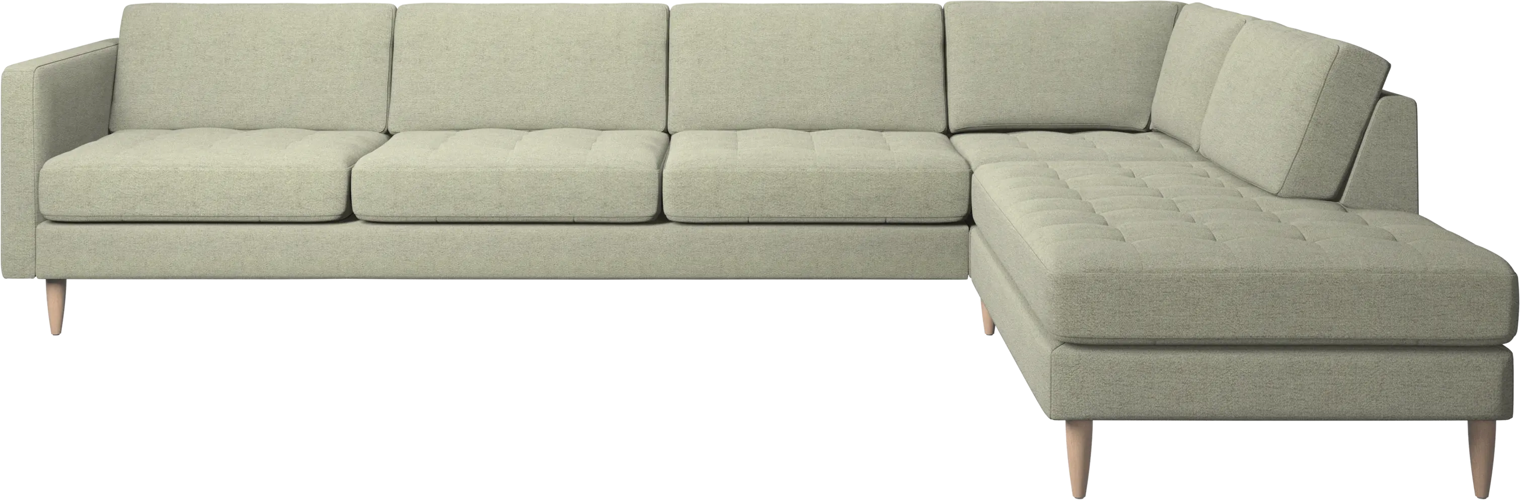 Osaka corner sofa with lounging unit, tufted seat