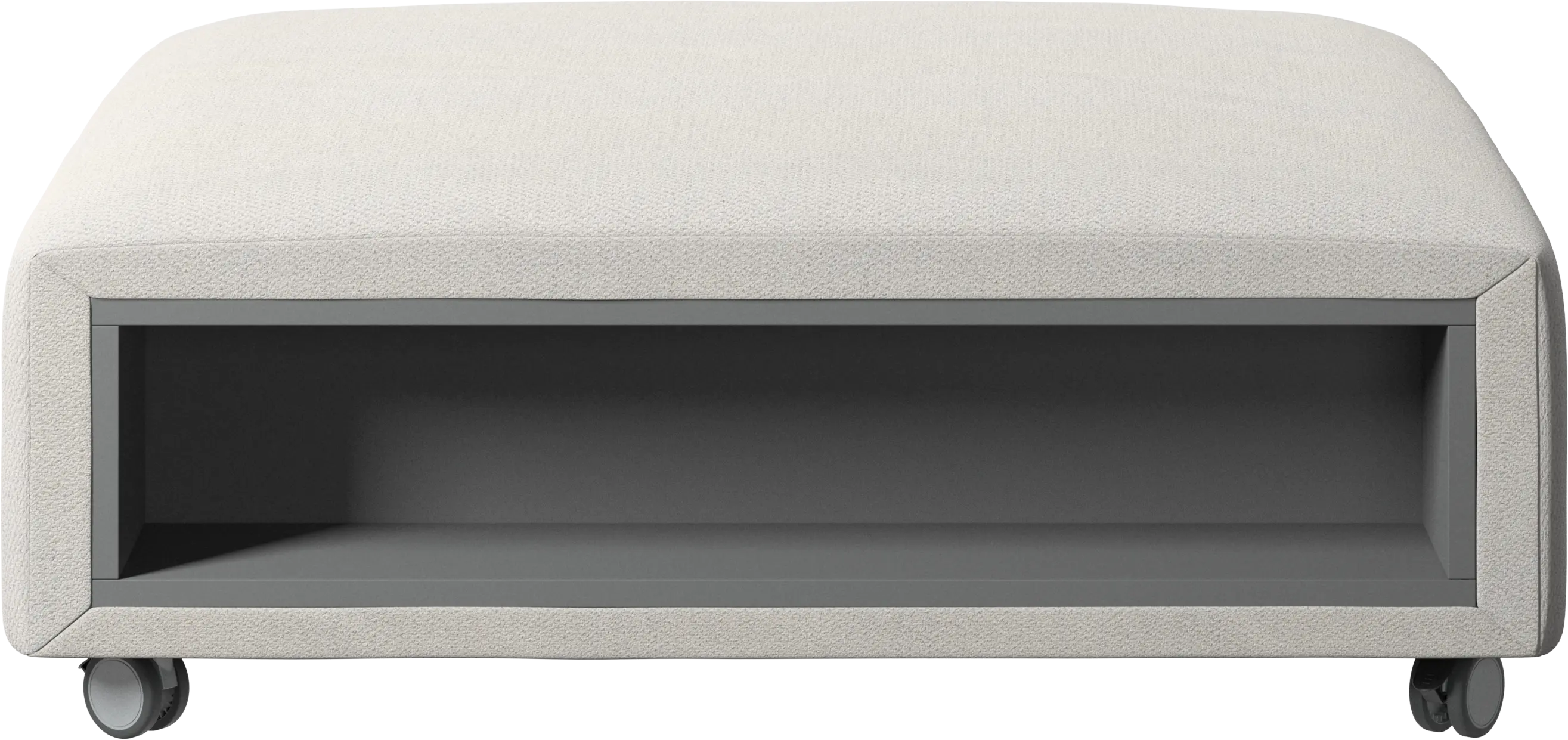 Hampton footstool on wheels with storage left and right sides