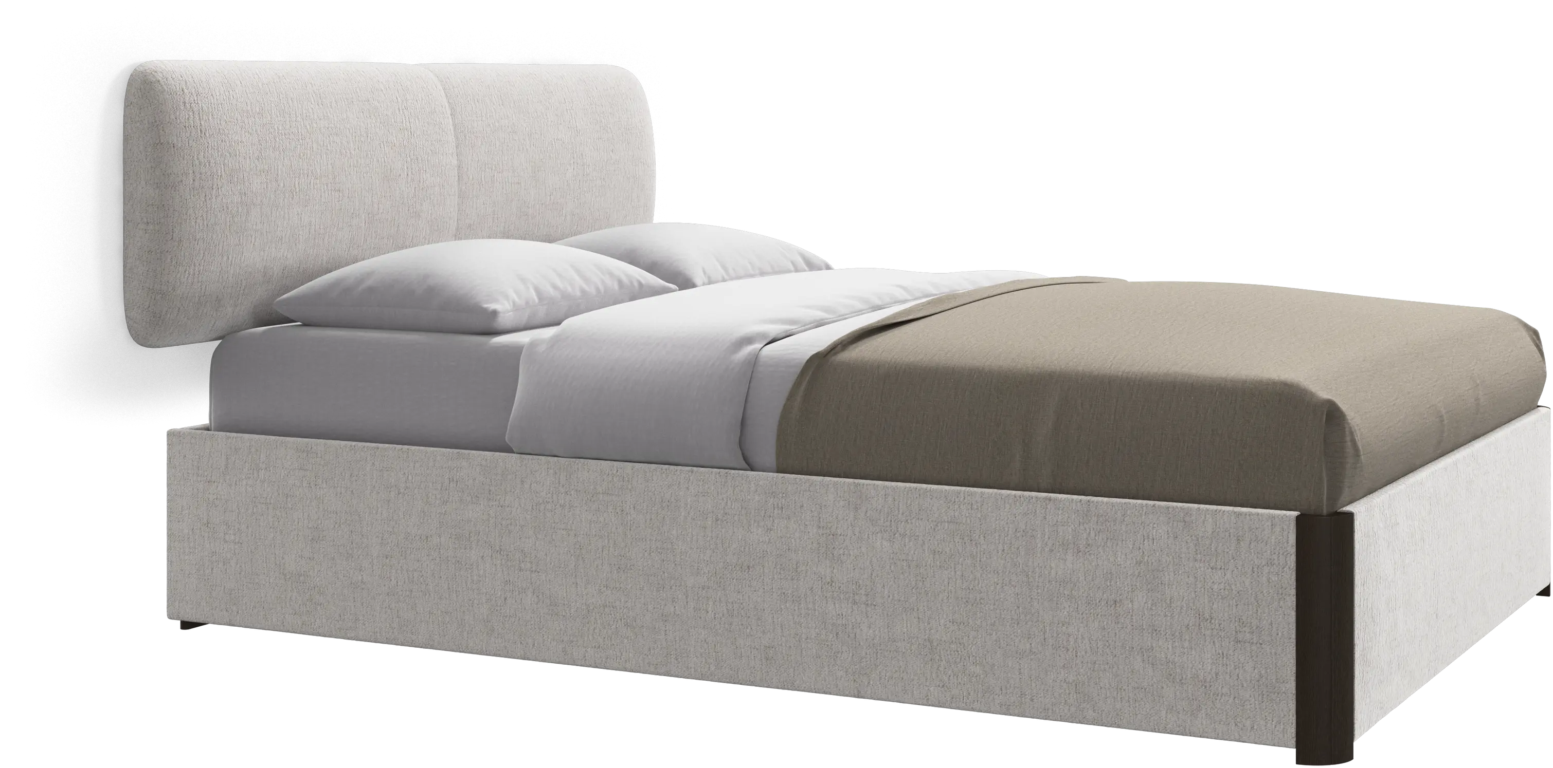 Element bed, wall-mounted headboard, with slats and storage solution, excl. mattress