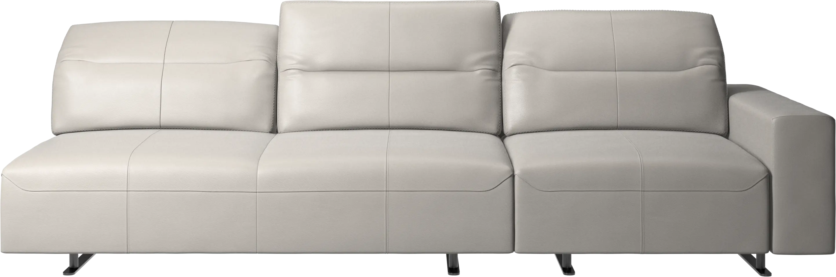 Hampton sofa with adjustable back and storage on the right side
