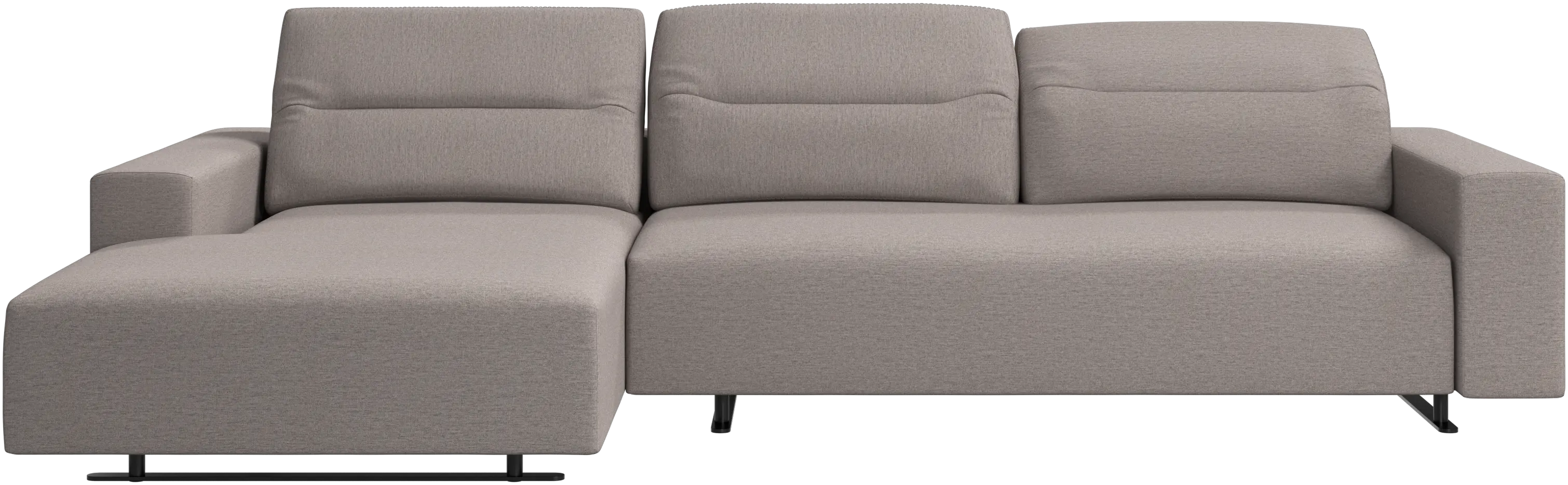 Hampton sofa with adjustable back, resting unit and storage both sides