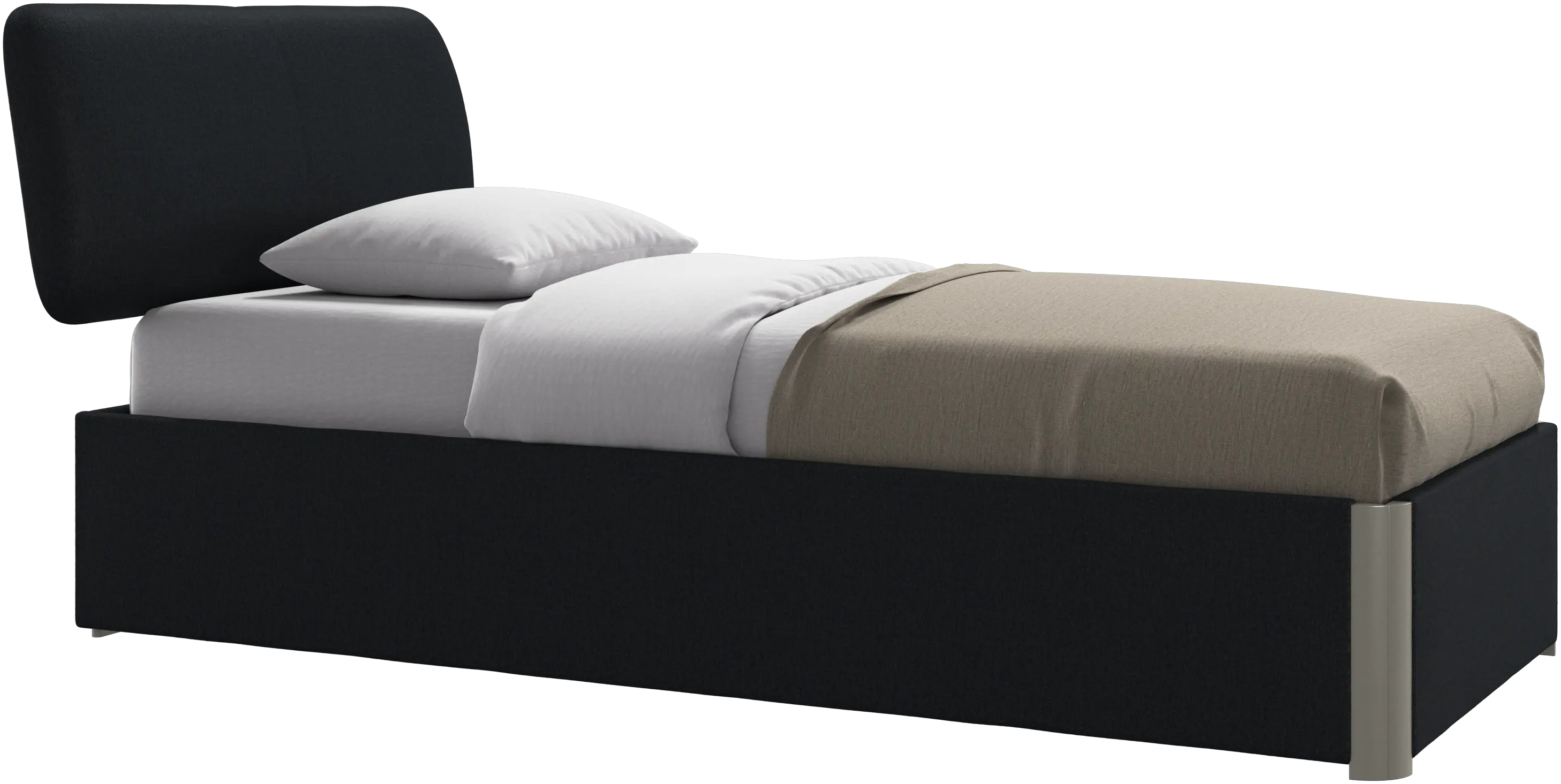 Element bed, bed-mounted headboard, with slats and storage solution, excl. mattress