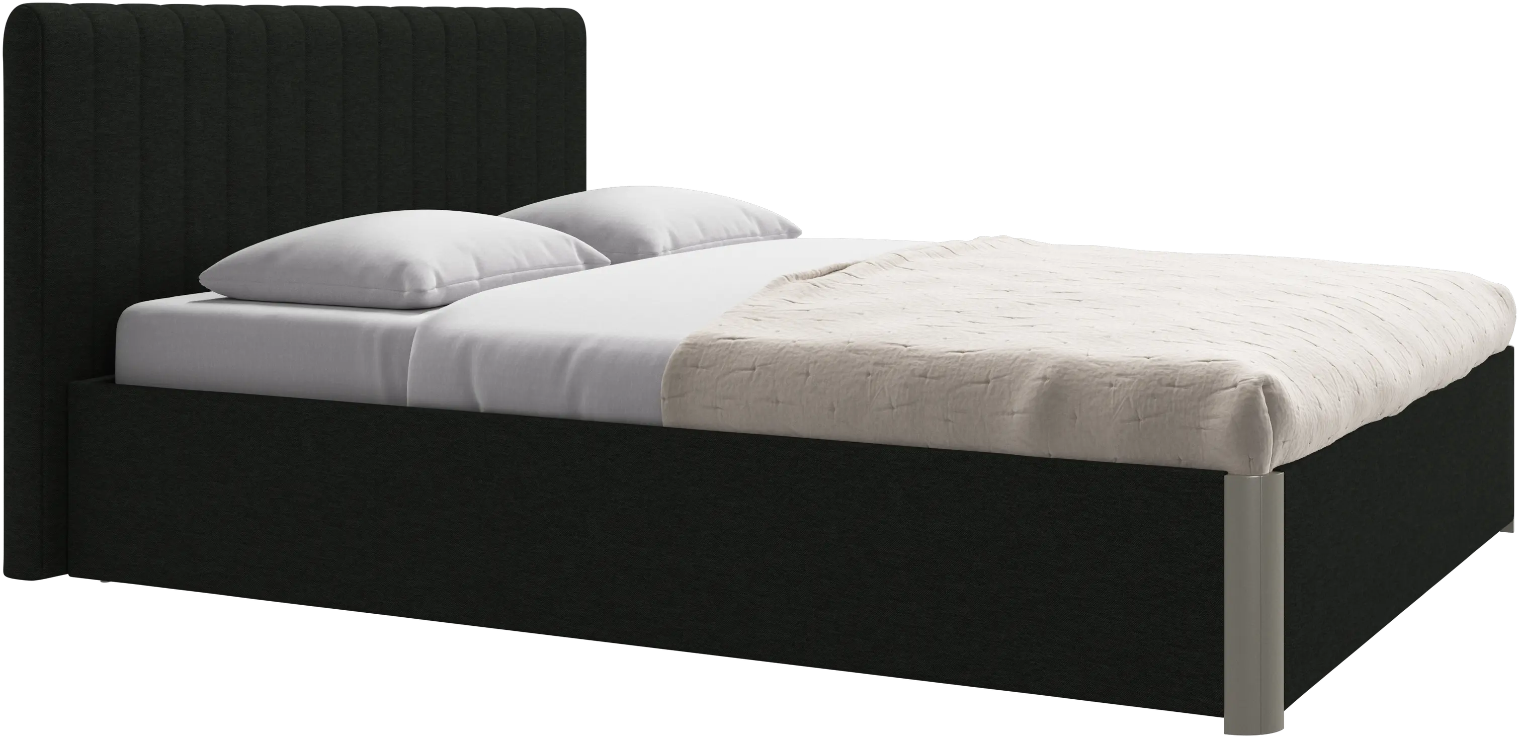 Element bed, bed-mounted headboard, with slats and storage solution, excl. mattress