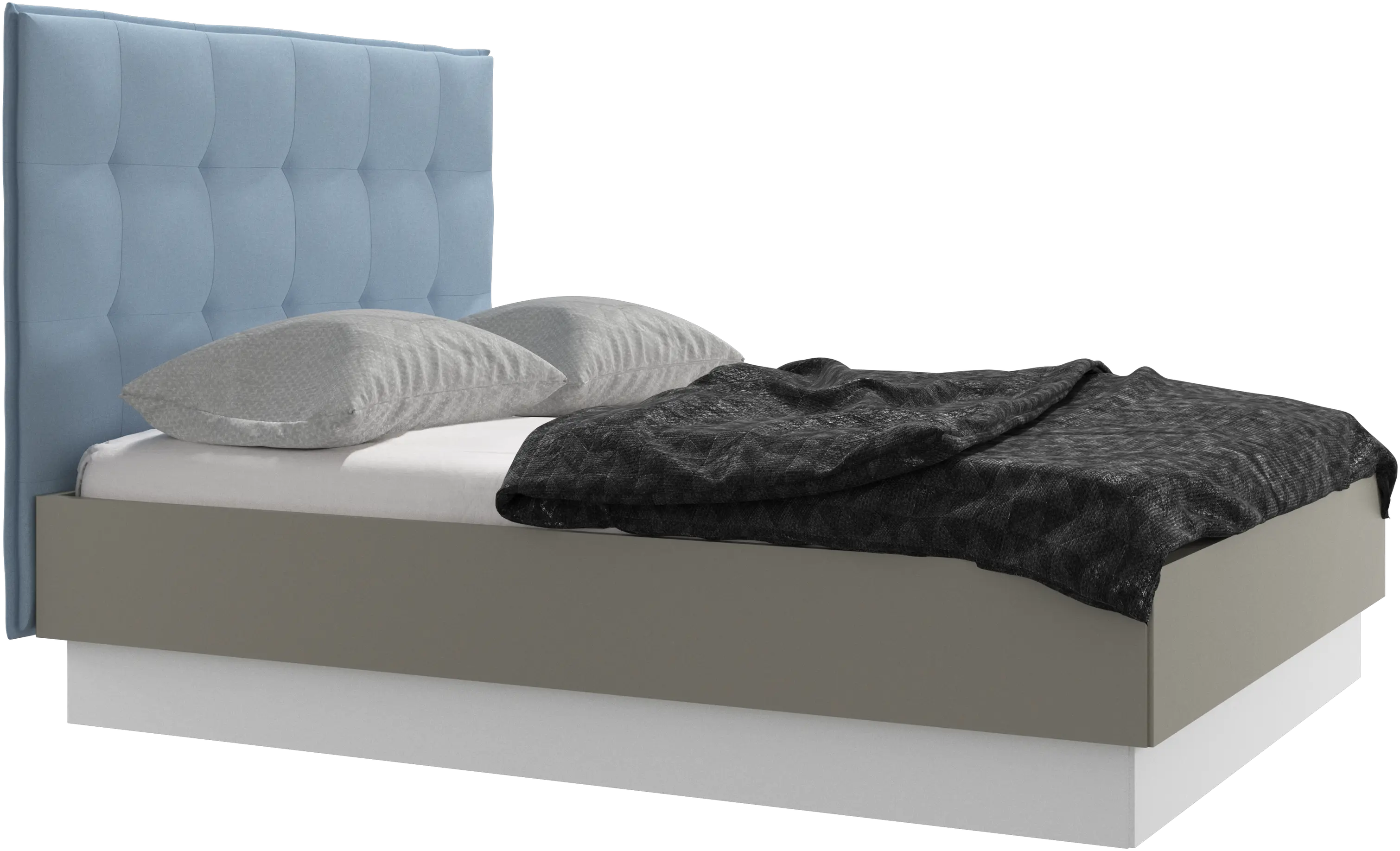 Lugano storage bed with lift-up frame and slats, excl. mattress