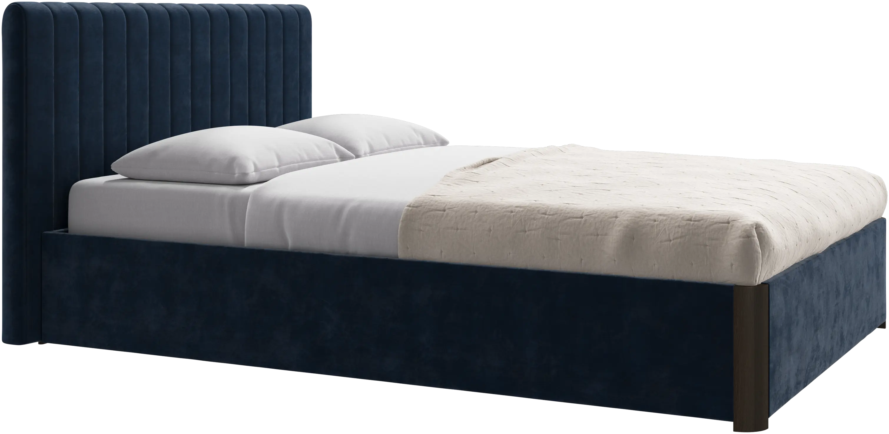 Element bed, bed-mounted headboard, with slats and storage solution, excl. mattress