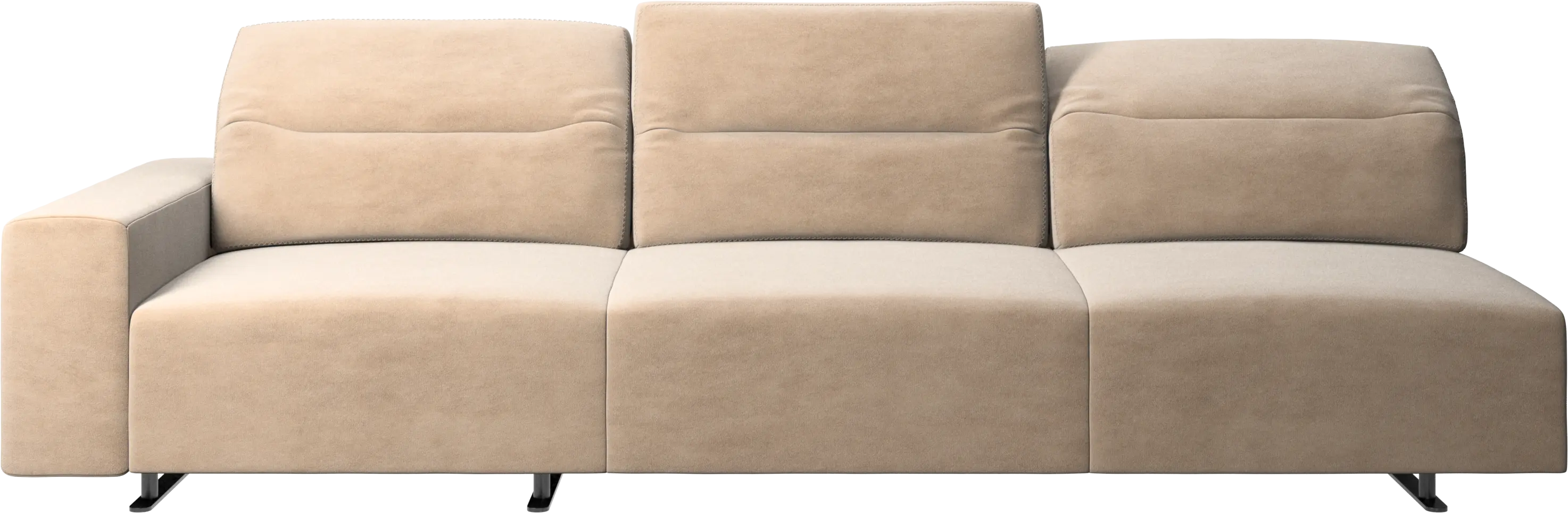 Hampton sofa with adjustable back and storage on the left side
