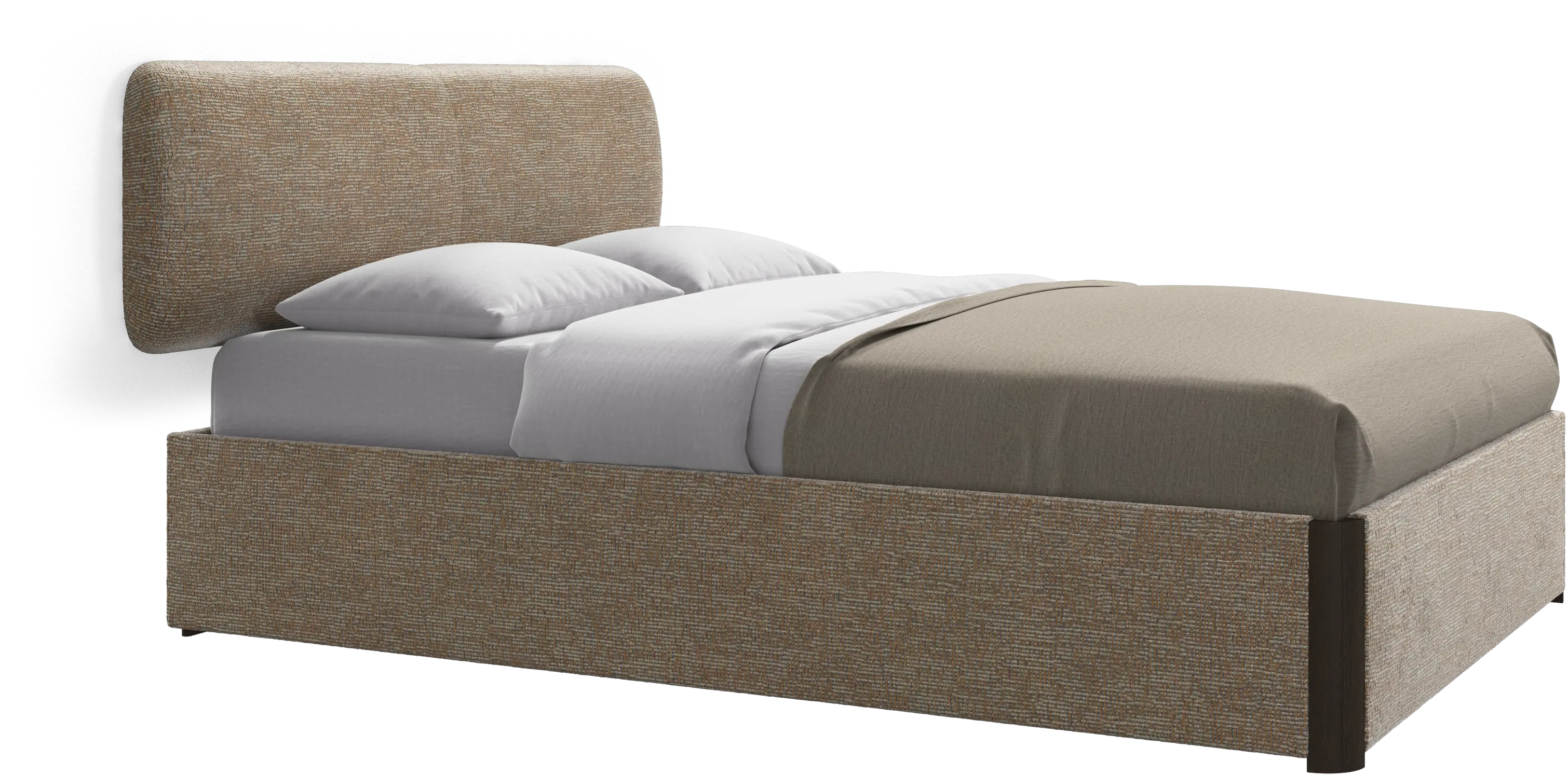 Element bed, wall-mounted headboard, with slats and storage solution, excl. mattress