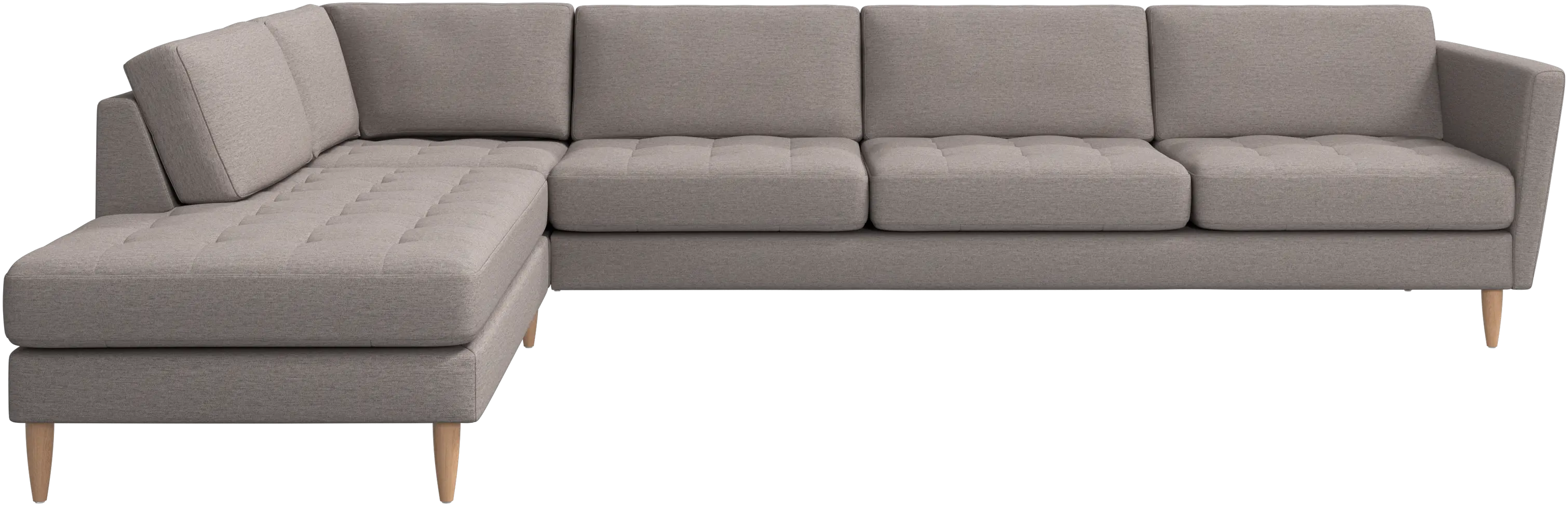 Osaka corner sofa with lounging unit, tufted seat