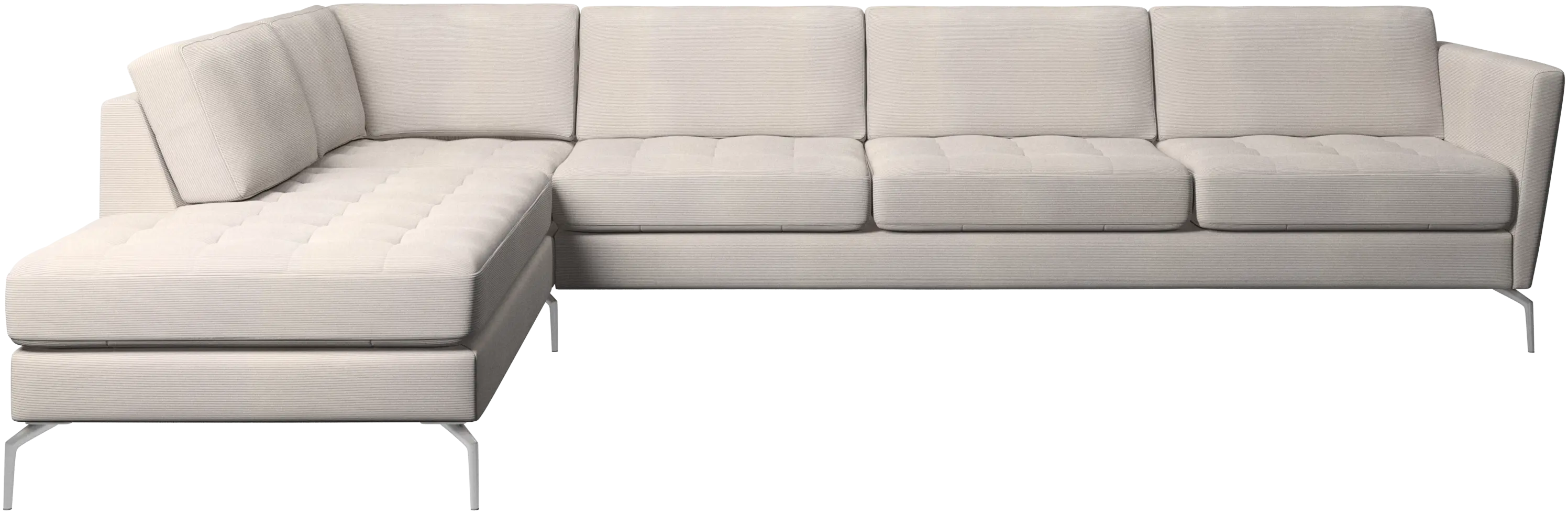 Osaka corner sofa with lounging unit, tufted seat