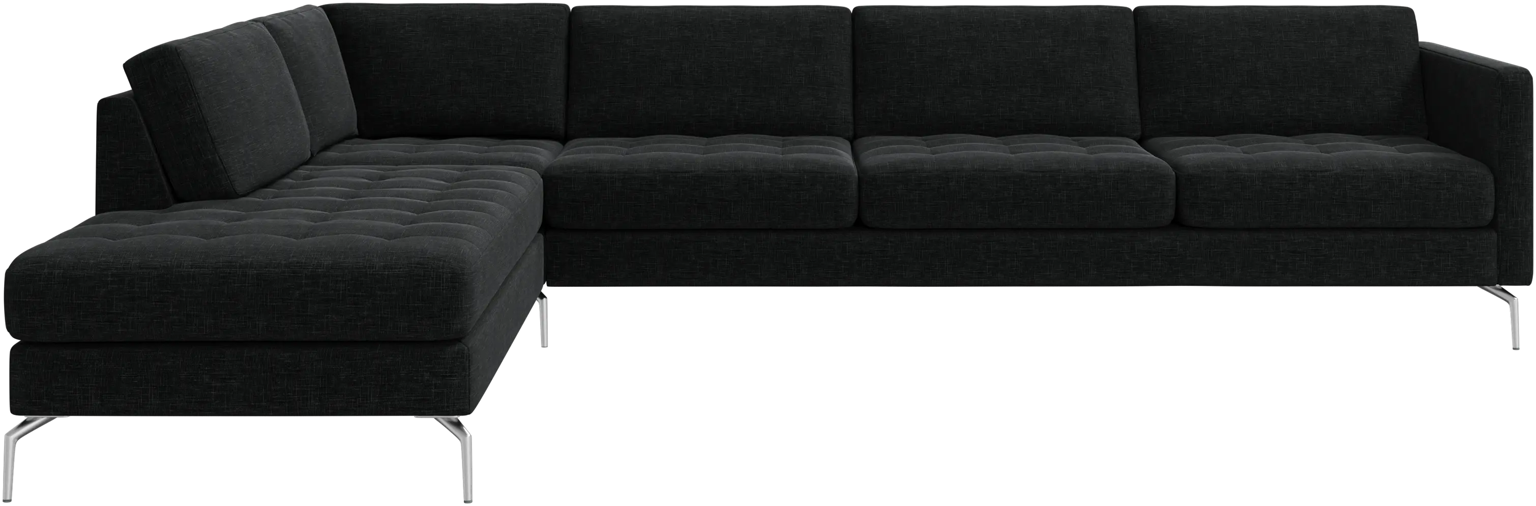 Osaka corner sofa with lounging unit, tufted seat