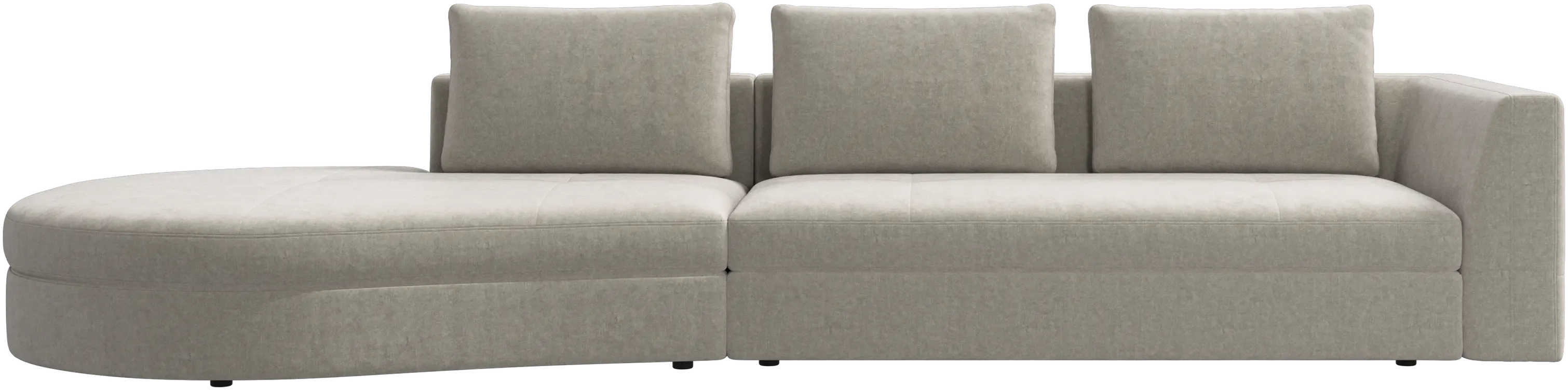 Bergamo sofa with round lounging unit, left