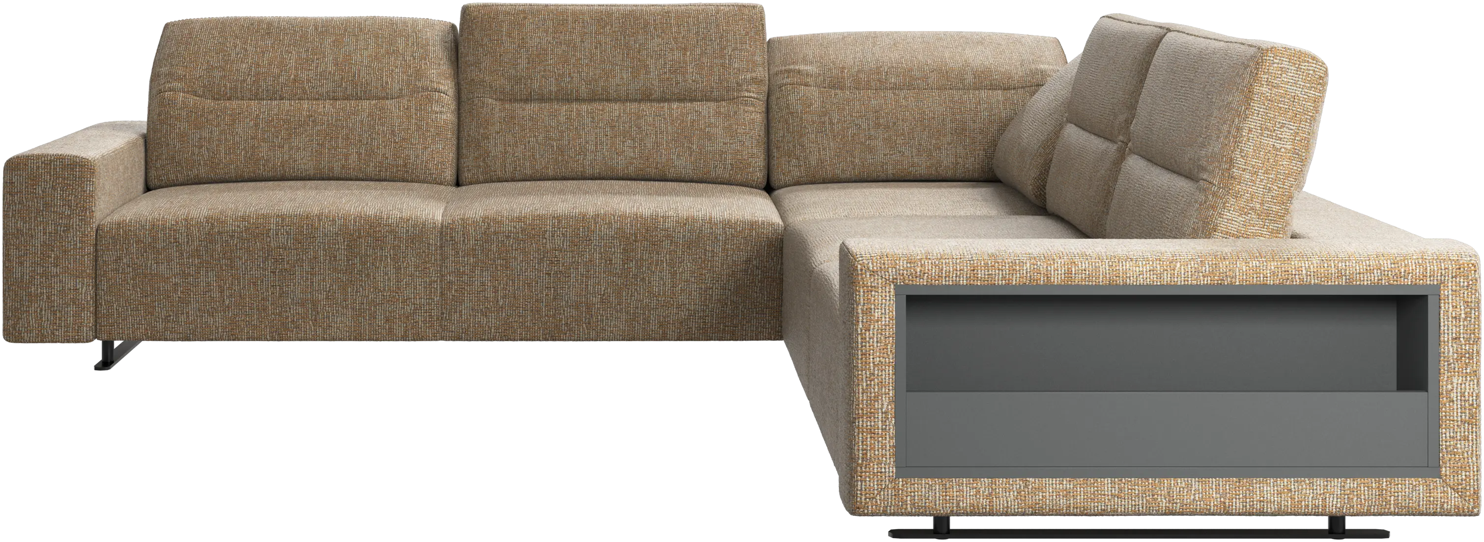 Hampton corner sofa with adjustable back and storage