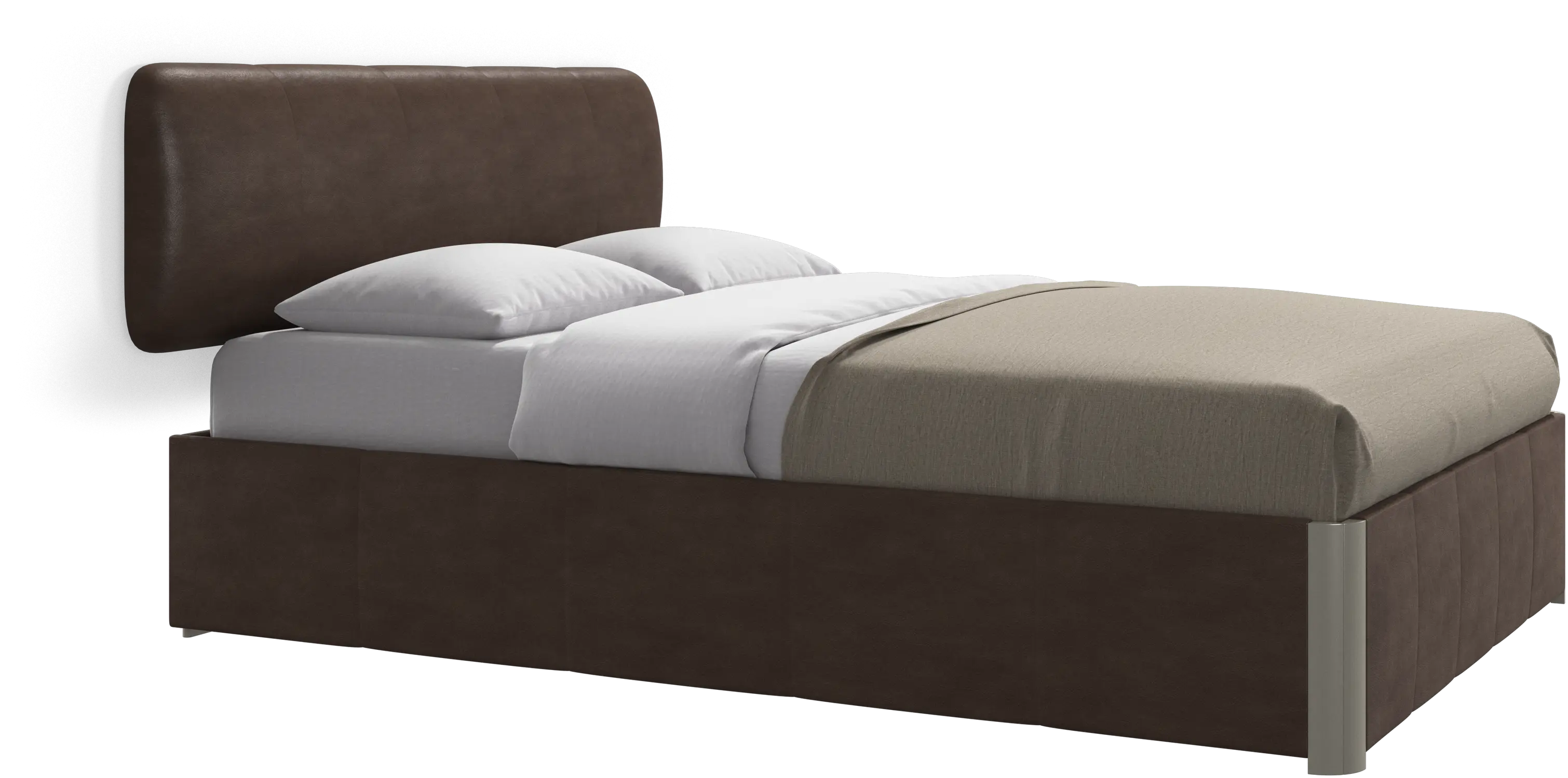 Element bed, wall-mounted headboard, with slats and storage solution, excl. mattress