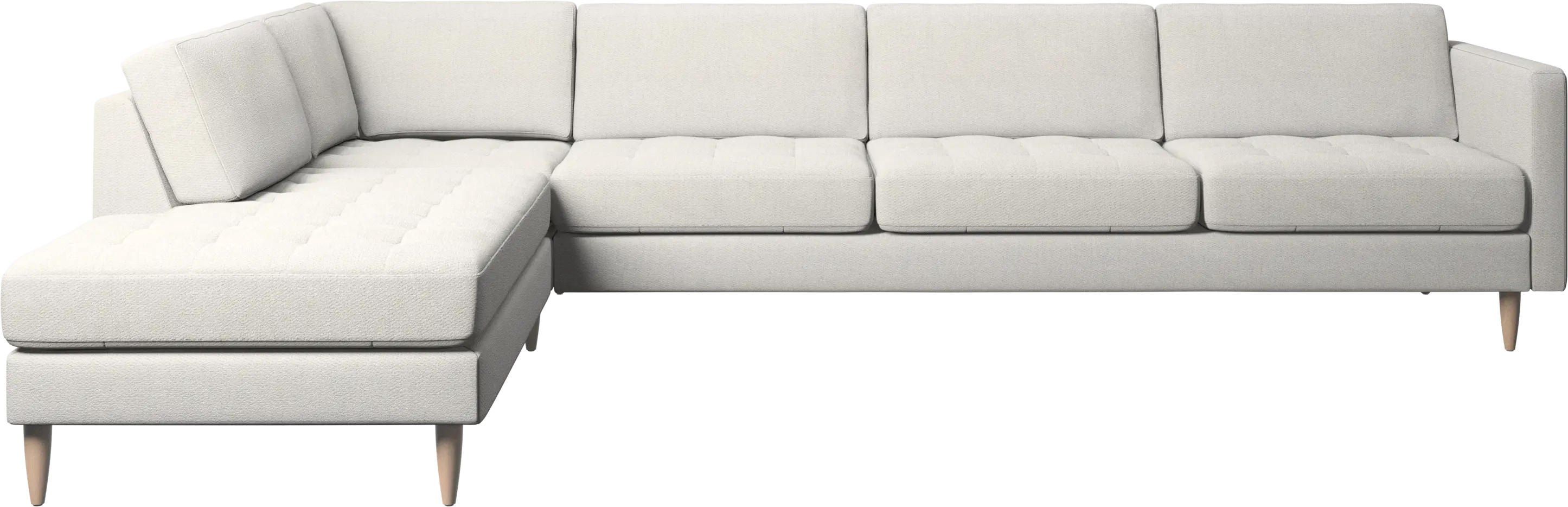 Canapé d'angle Osaka avec chaise longue, assise capitonnée