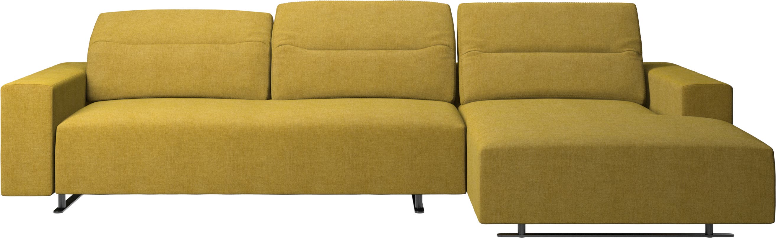 Hampton sofa med justerbar rygg, hvilemodul og oppbevaring høyre side