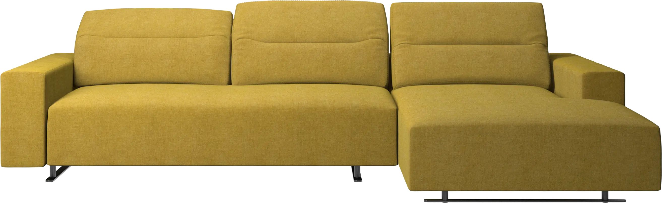 Hampton sofa with adjustable back, resting unit and storage right side