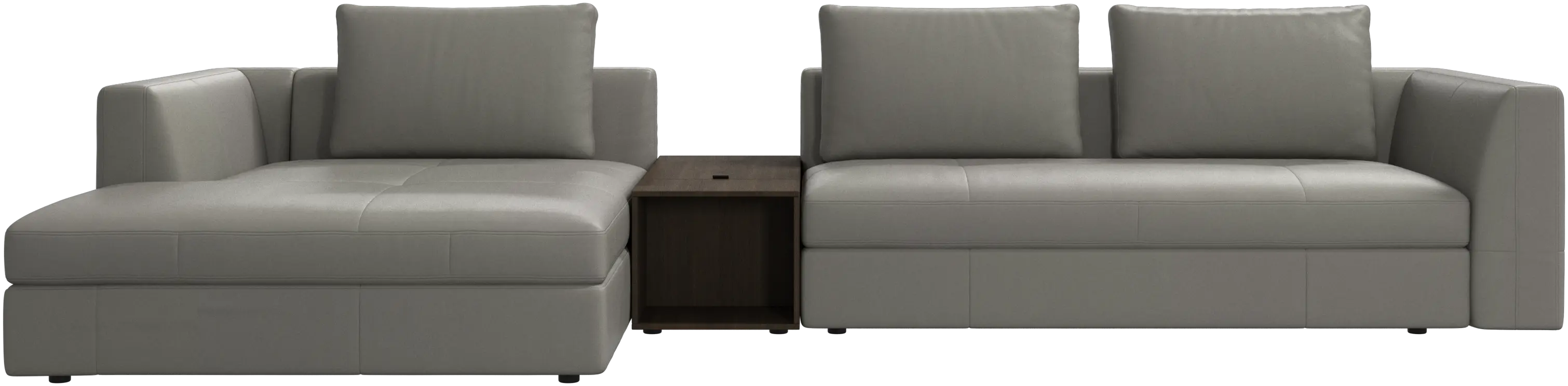 Sofá Bergamo con chaise longue y almacenamiento