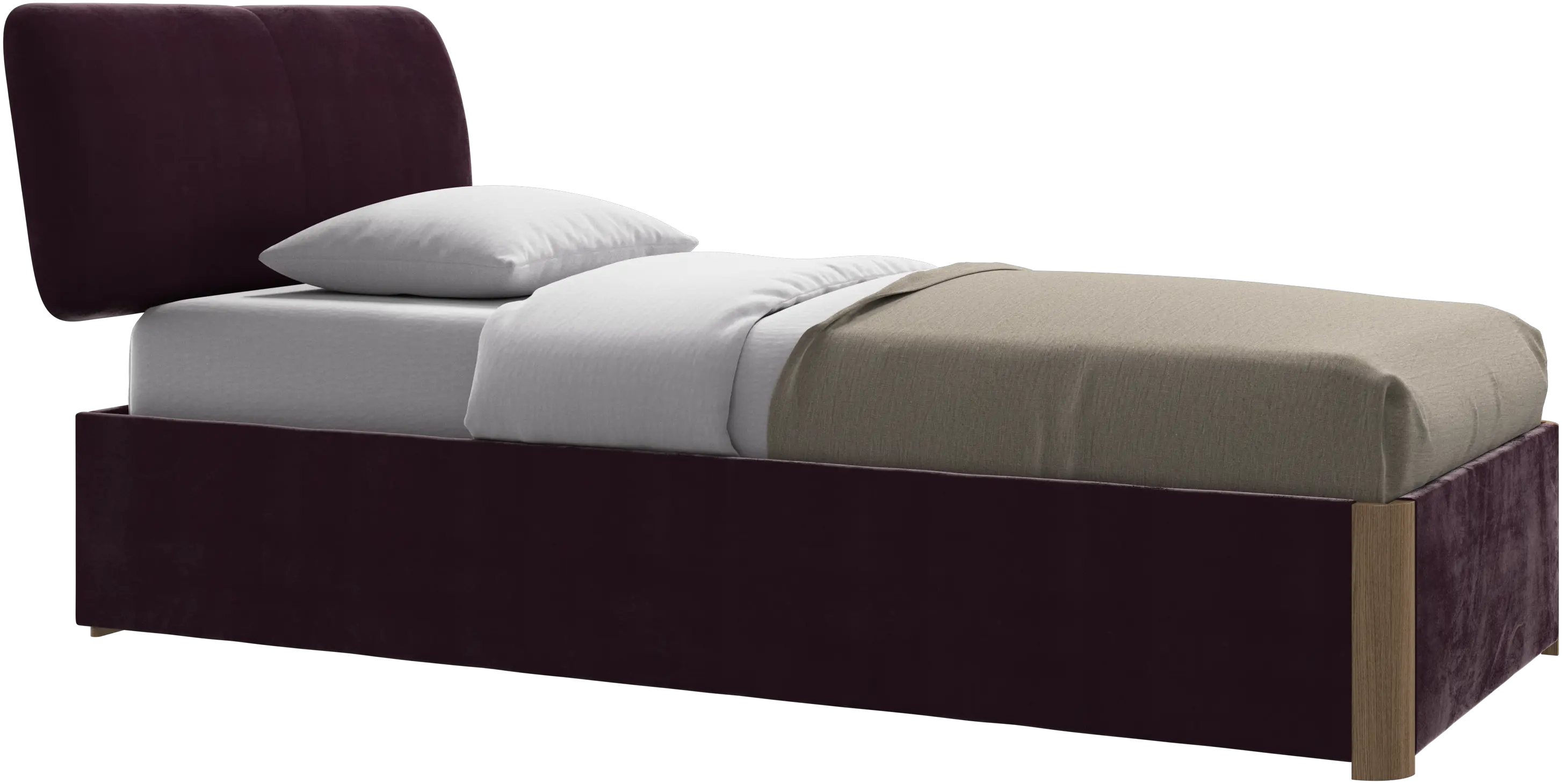 Element bed, bed-mounted headboard, with slats and storage solution, excl. mattress