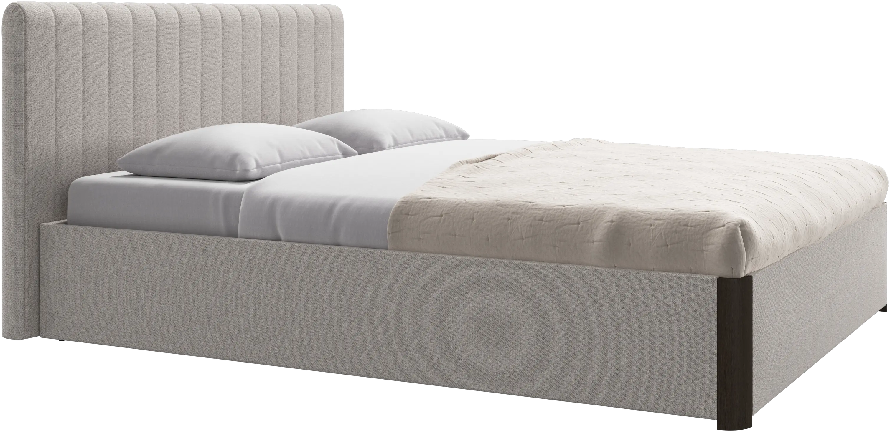 Element bed, bed-mounted headboard, with slats and storage solution, excl. mattress