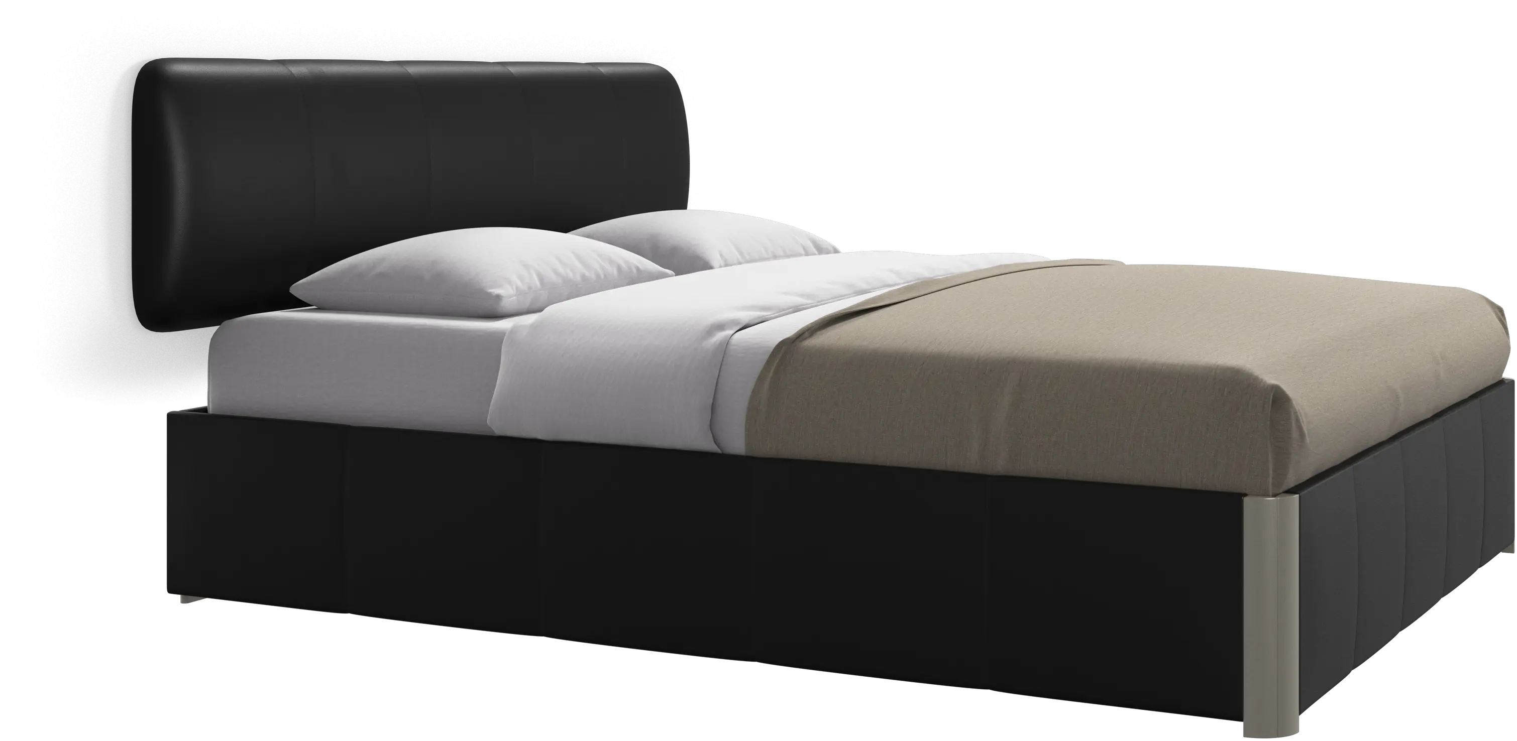 Element bed, wall-mounted headboard, with slats and storage solution, excl. mattress