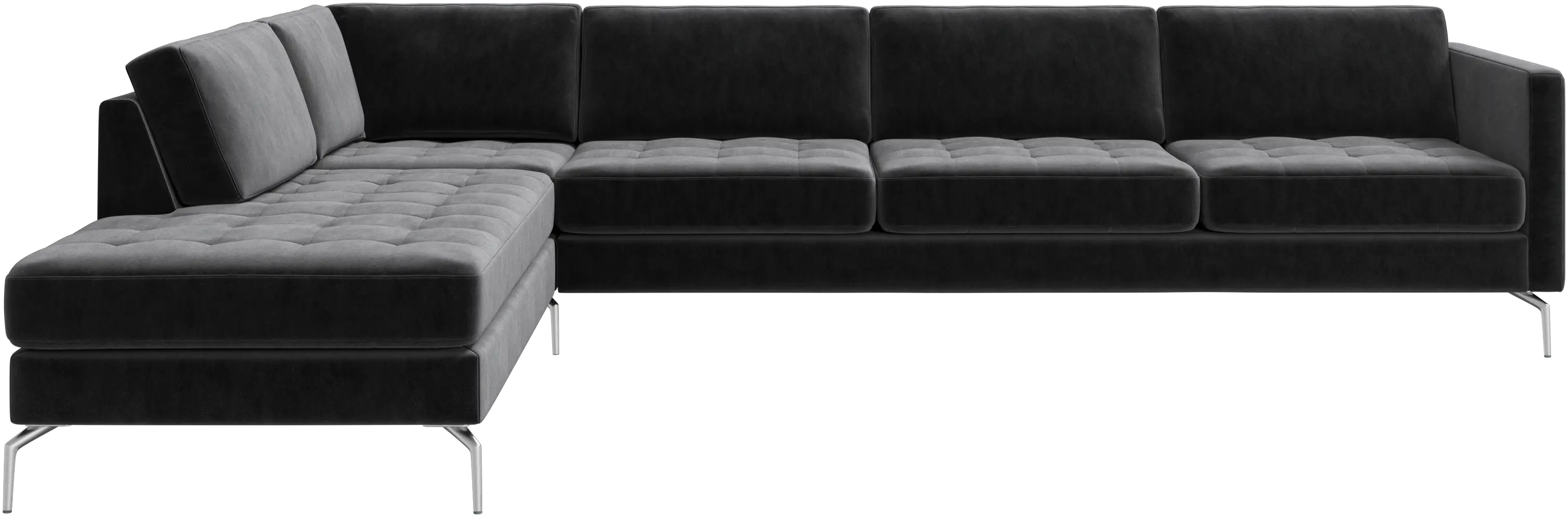 Osaka corner sofa with lounging unit, tufted seat