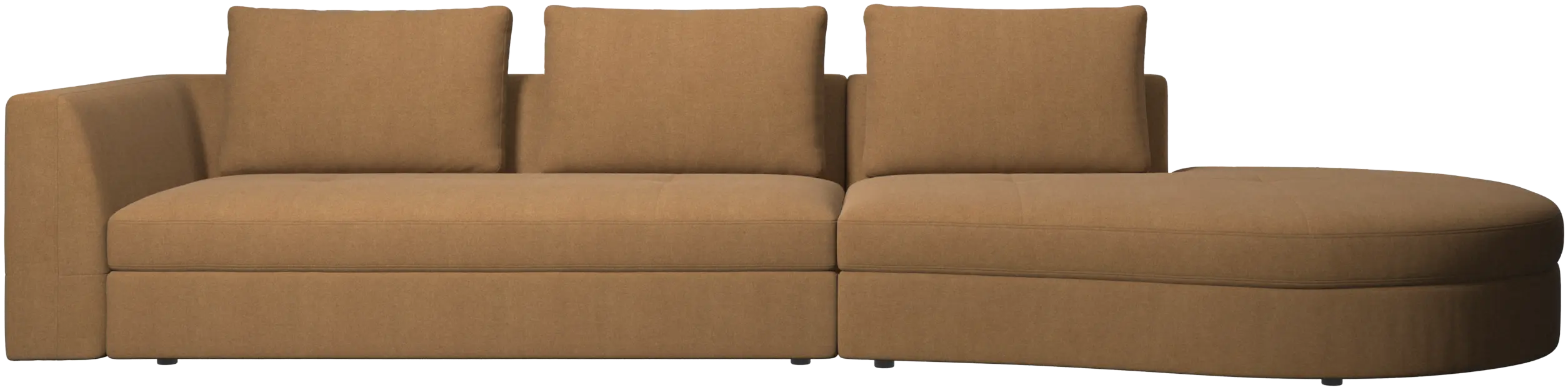 Bergamo sofa with round lounging unit,right