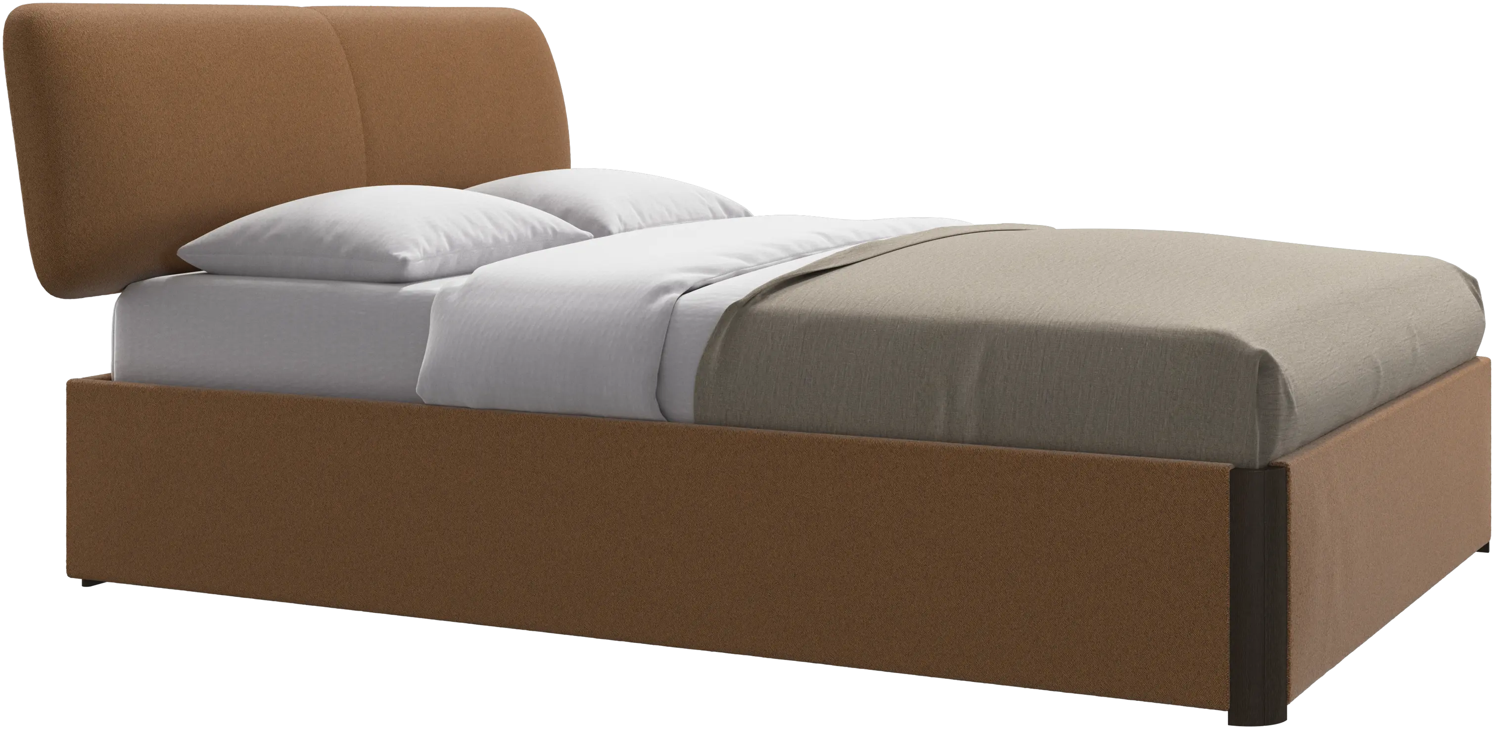 Element bed, bed-mounted headboard, with slats and storage solution, excl. mattress