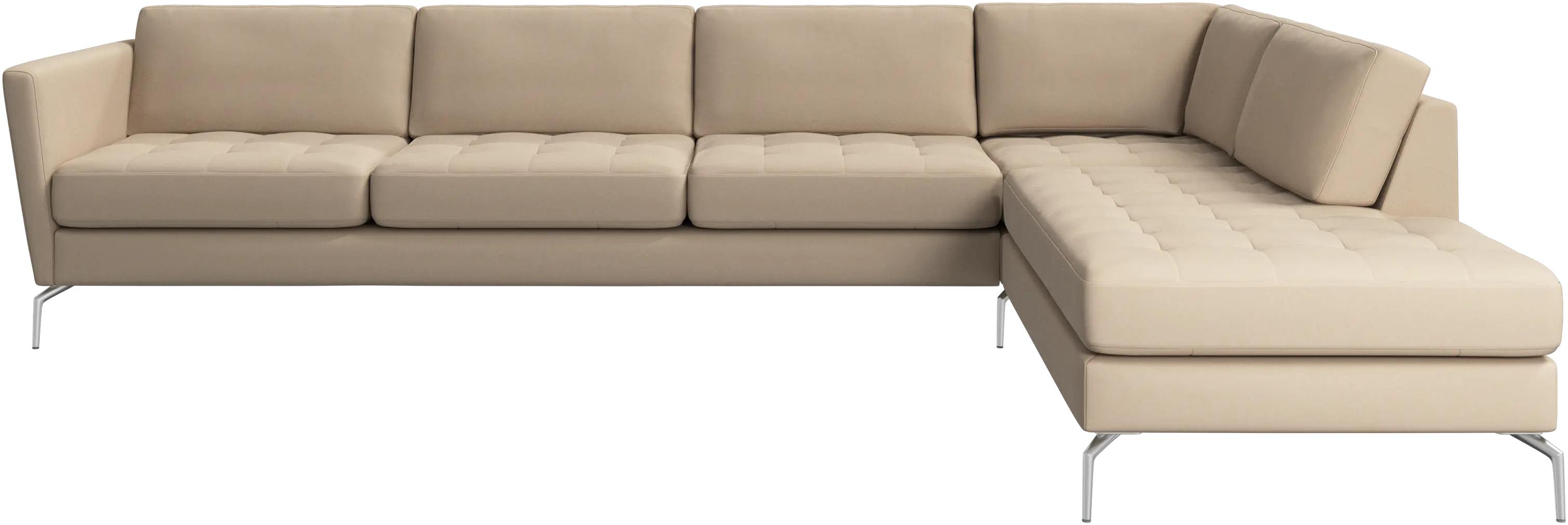 Osaka corner sofa with lounging unit, tufted seat