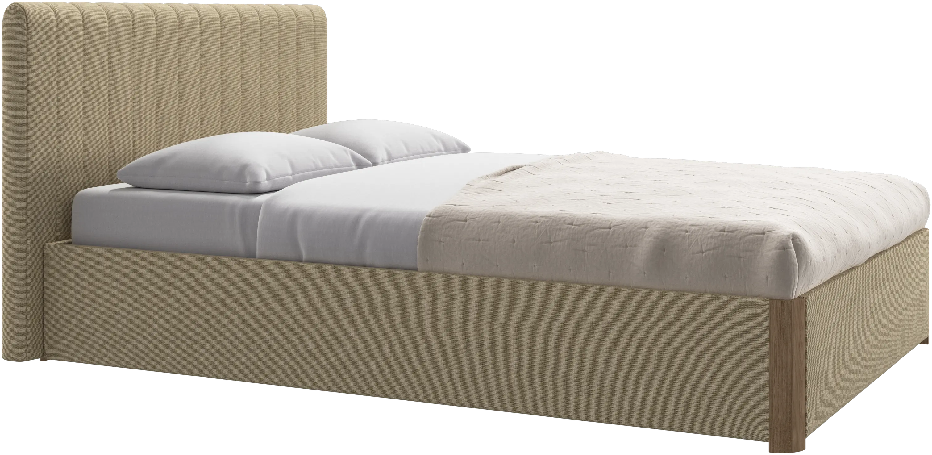 Element bed, bed-mounted headboard, with slats and storage solution, excl. mattress