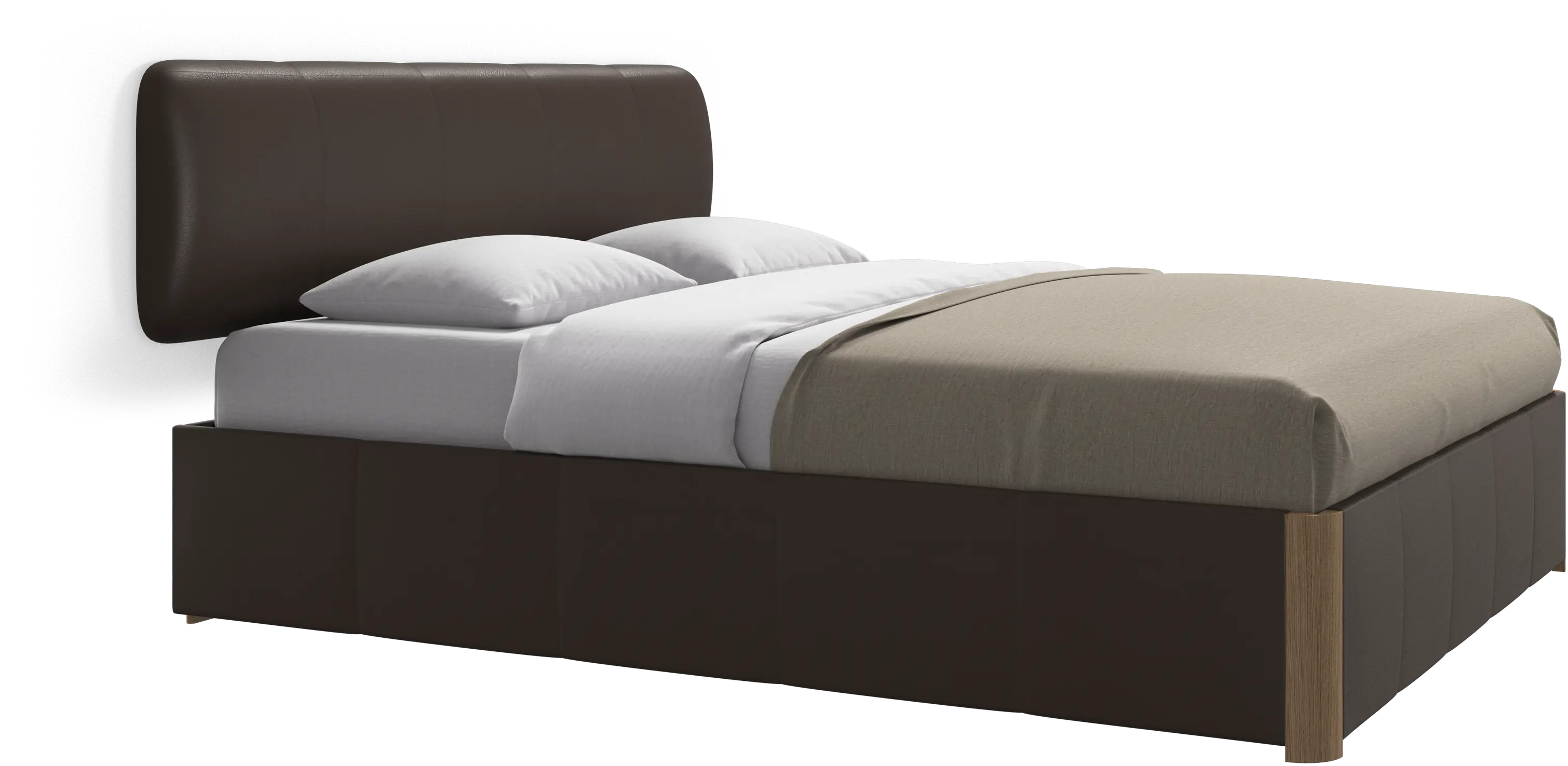 Element bed, wall-mounted headboard, with slats and storage solution, excl. mattress