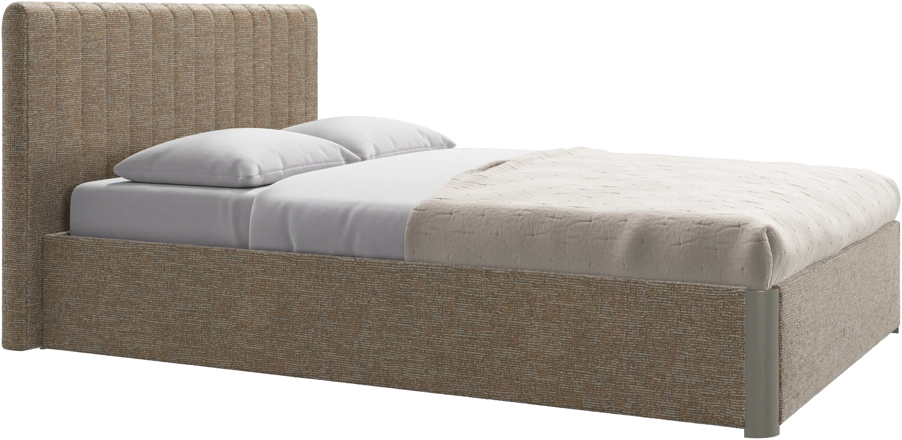Element bed, bed-mounted headboard, with slats and storage solution, excl. mattress