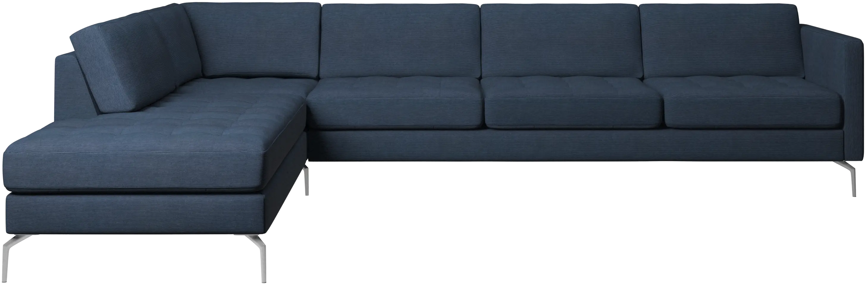 Osaka corner sofa with lounging unit, tufted seat
