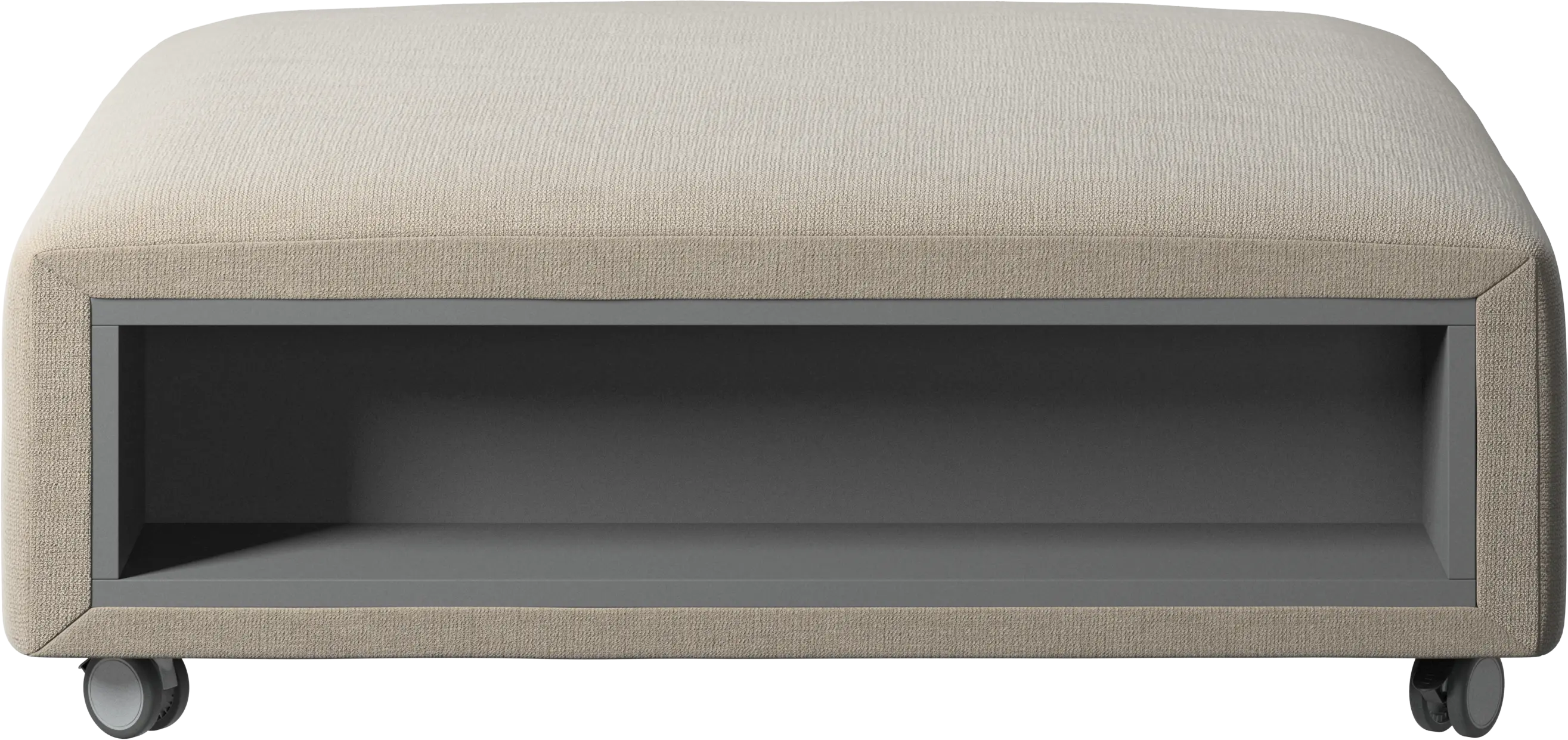 Hampton footstool on wheels with storage left and right sides