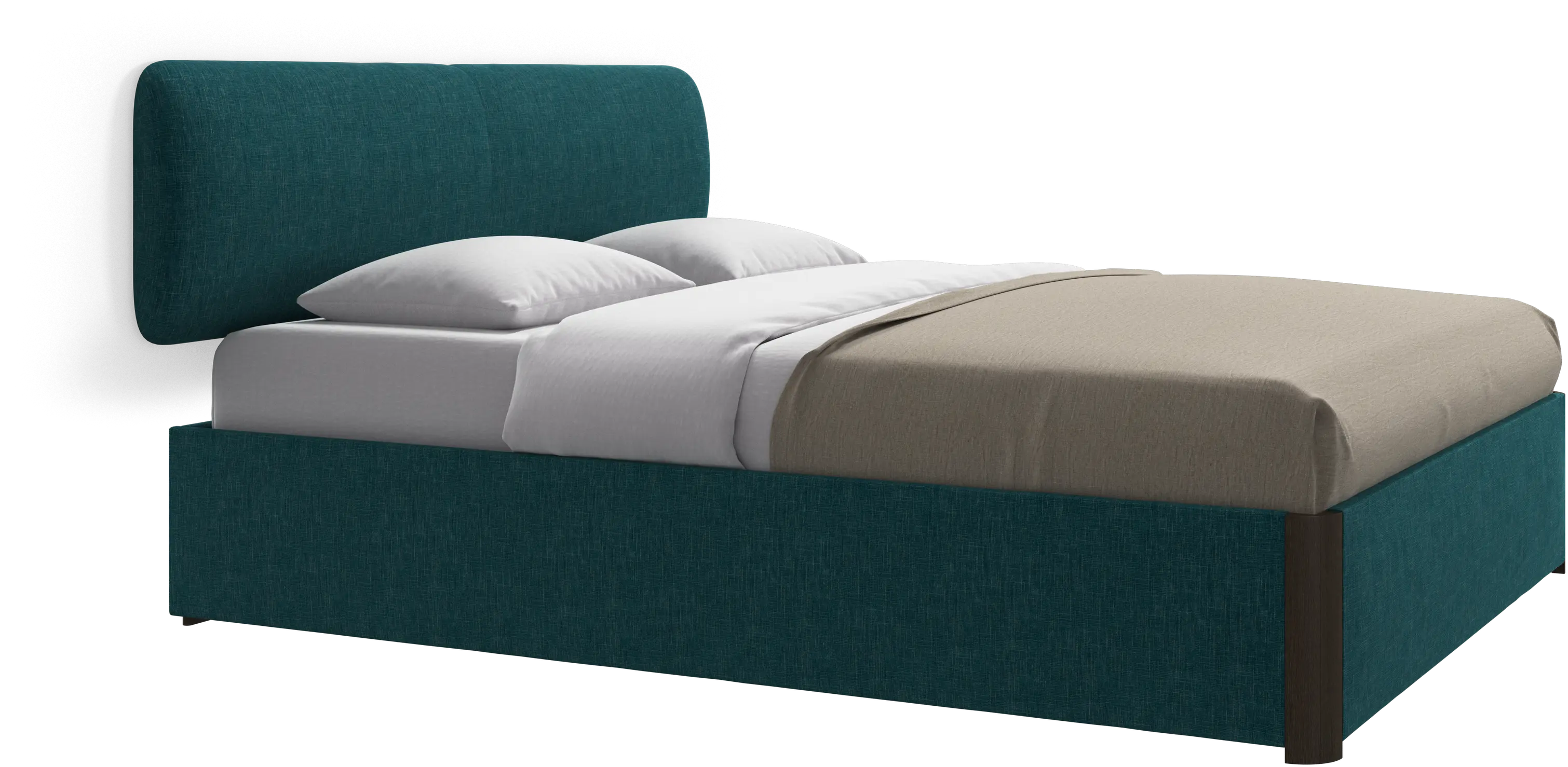 Element bed, wall-mounted headboard, with slats and storage solution, excl. mattress