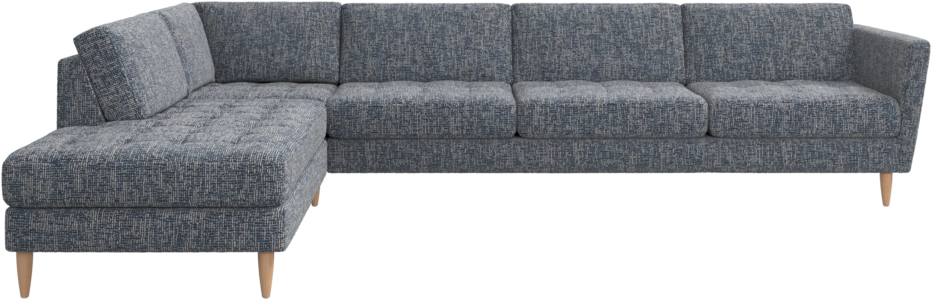 Osaka corner sofa with lounging unit, tufted seat