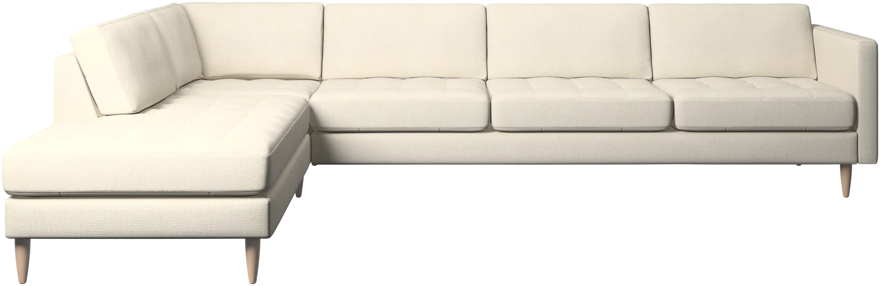 Osaka corner sofa with lounging unit, tufted seat