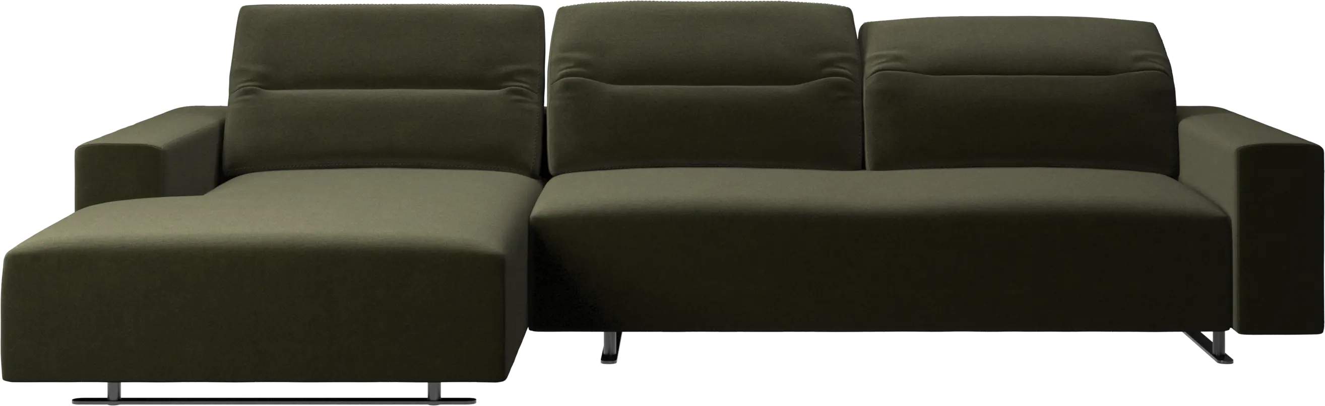 Hampton sofa with adjustable back, resting unit and storage both sides