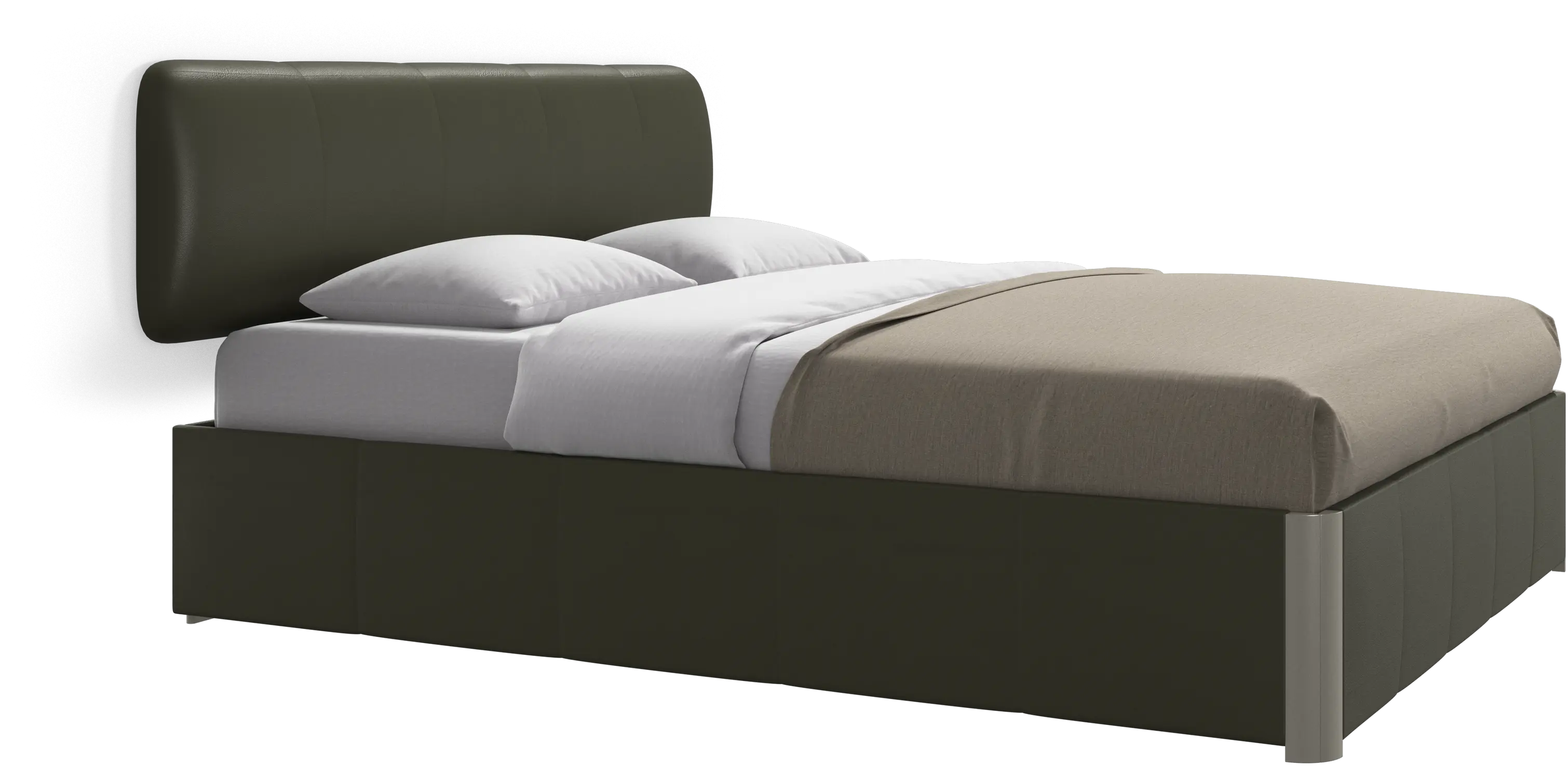 Element bed, wall-mounted headboard, with slats and storage solution, excl. mattress